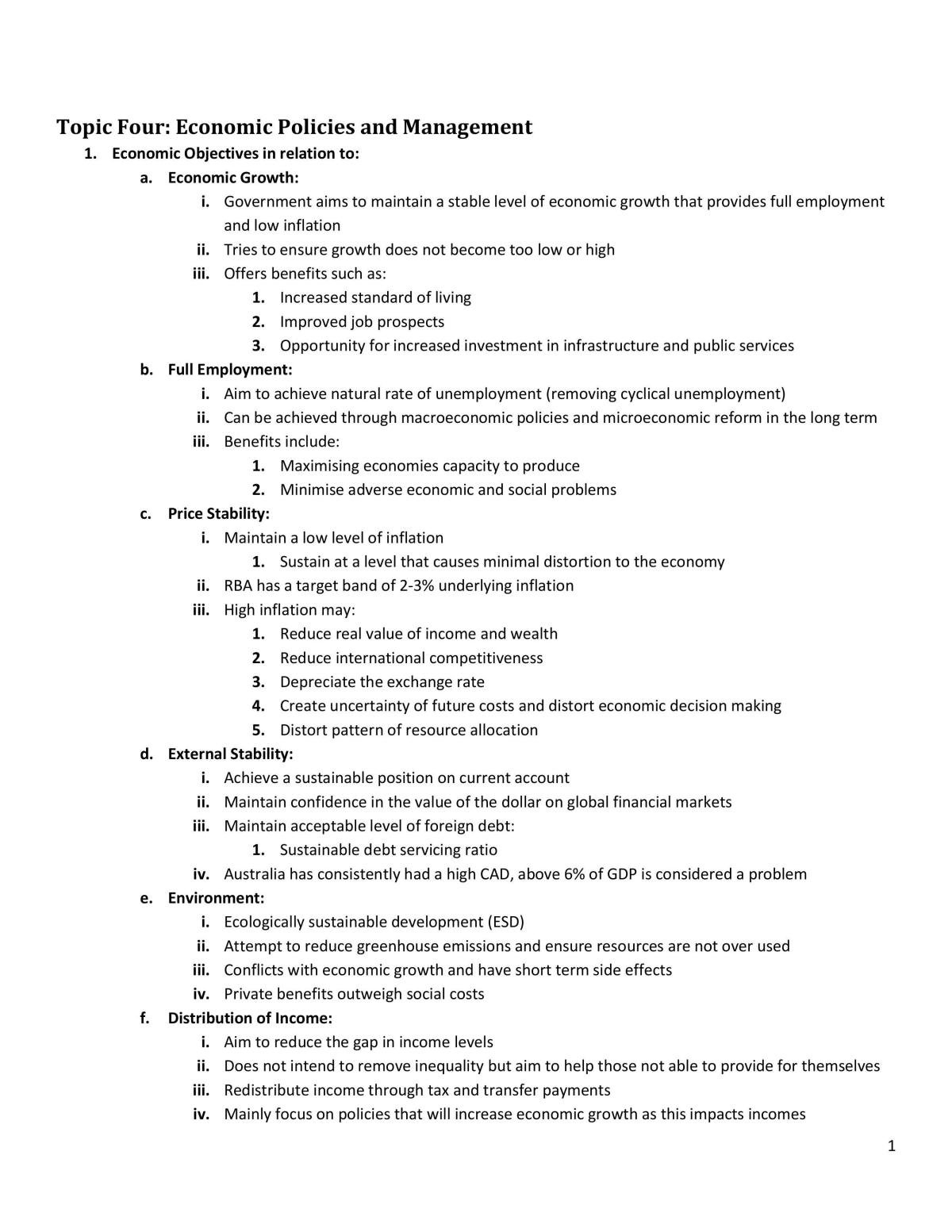 Economics topic 4 - Page 1