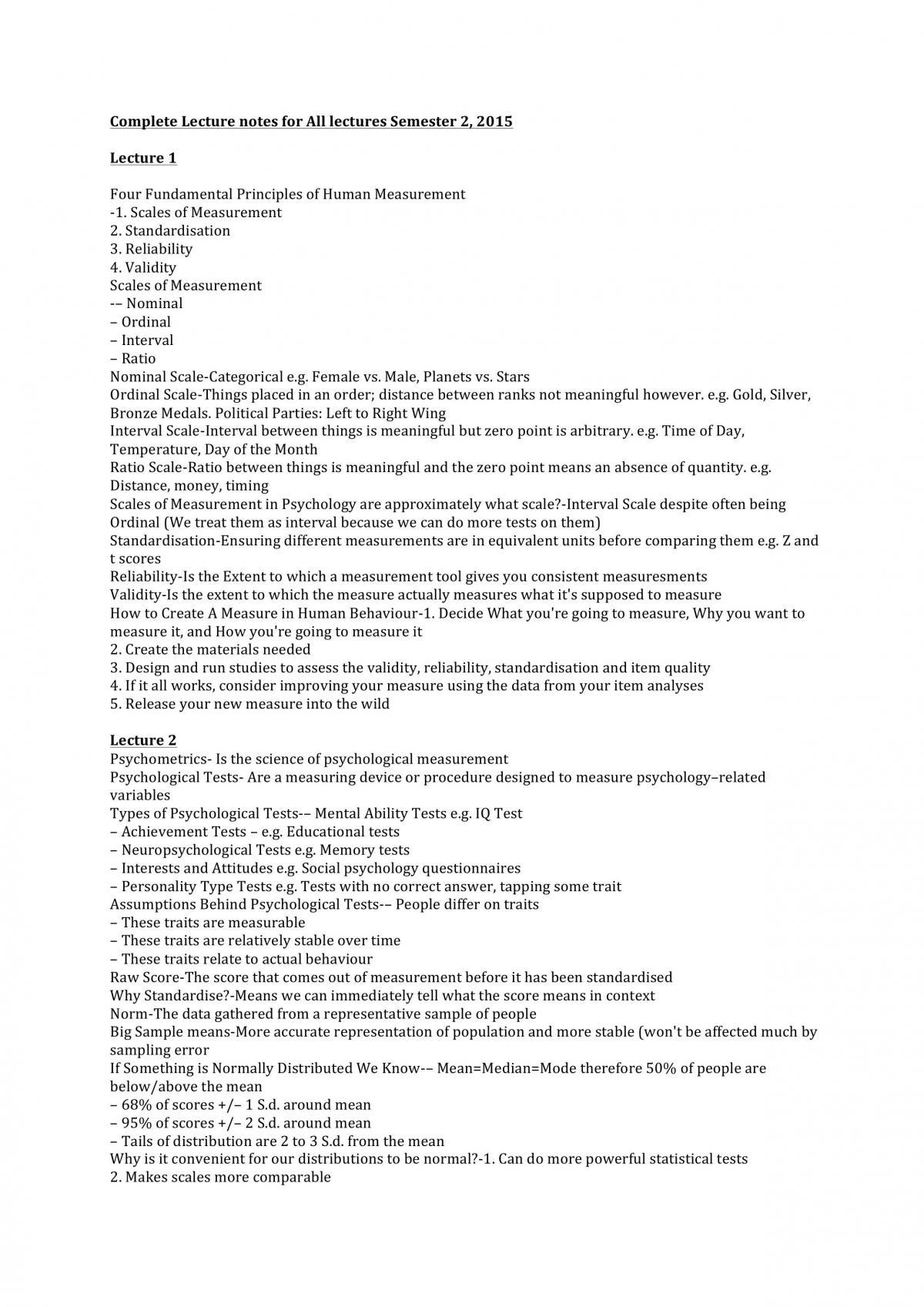 PSYC3020 Complete Notes - Page 1