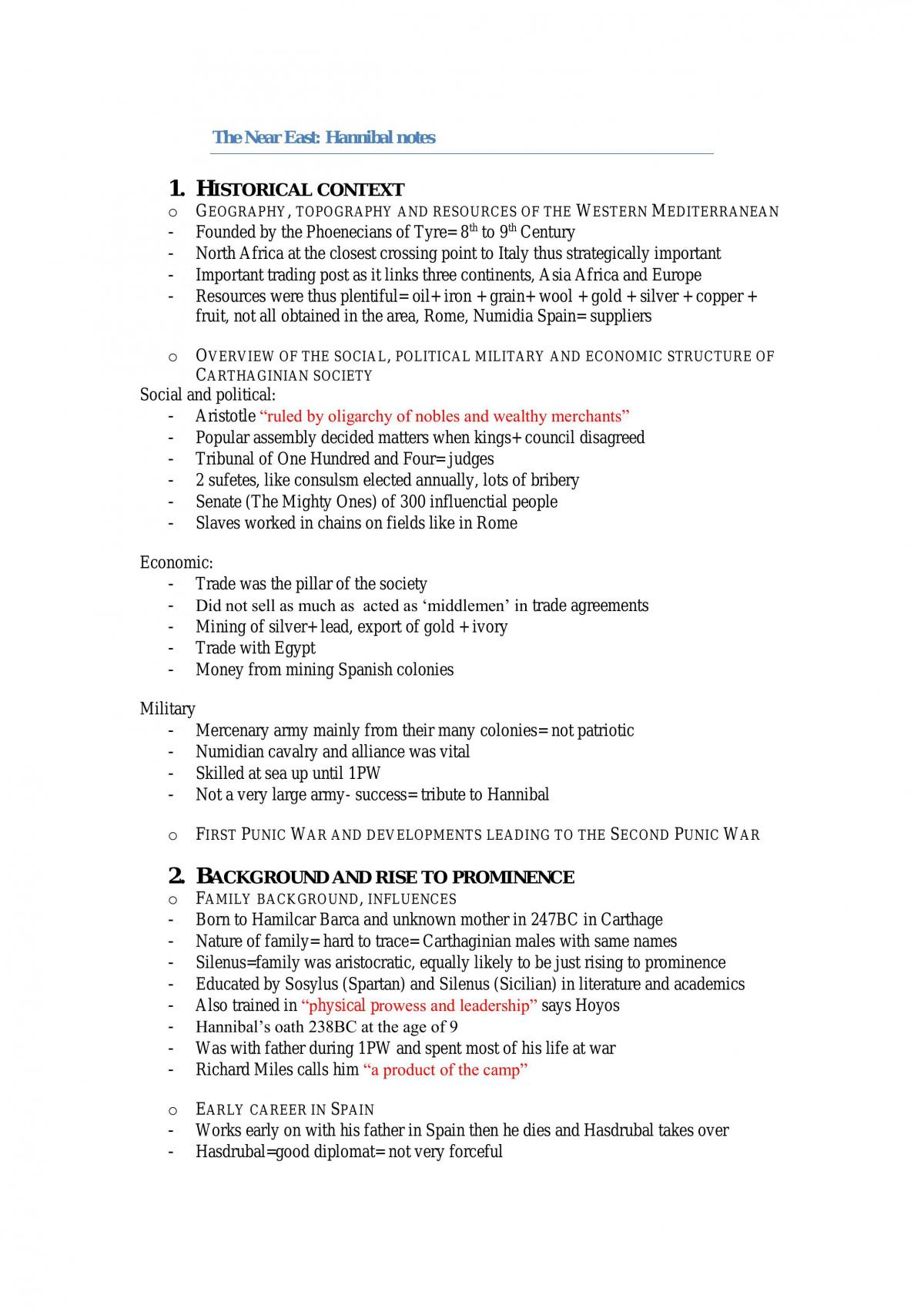 Hannibal Notes - Page 1