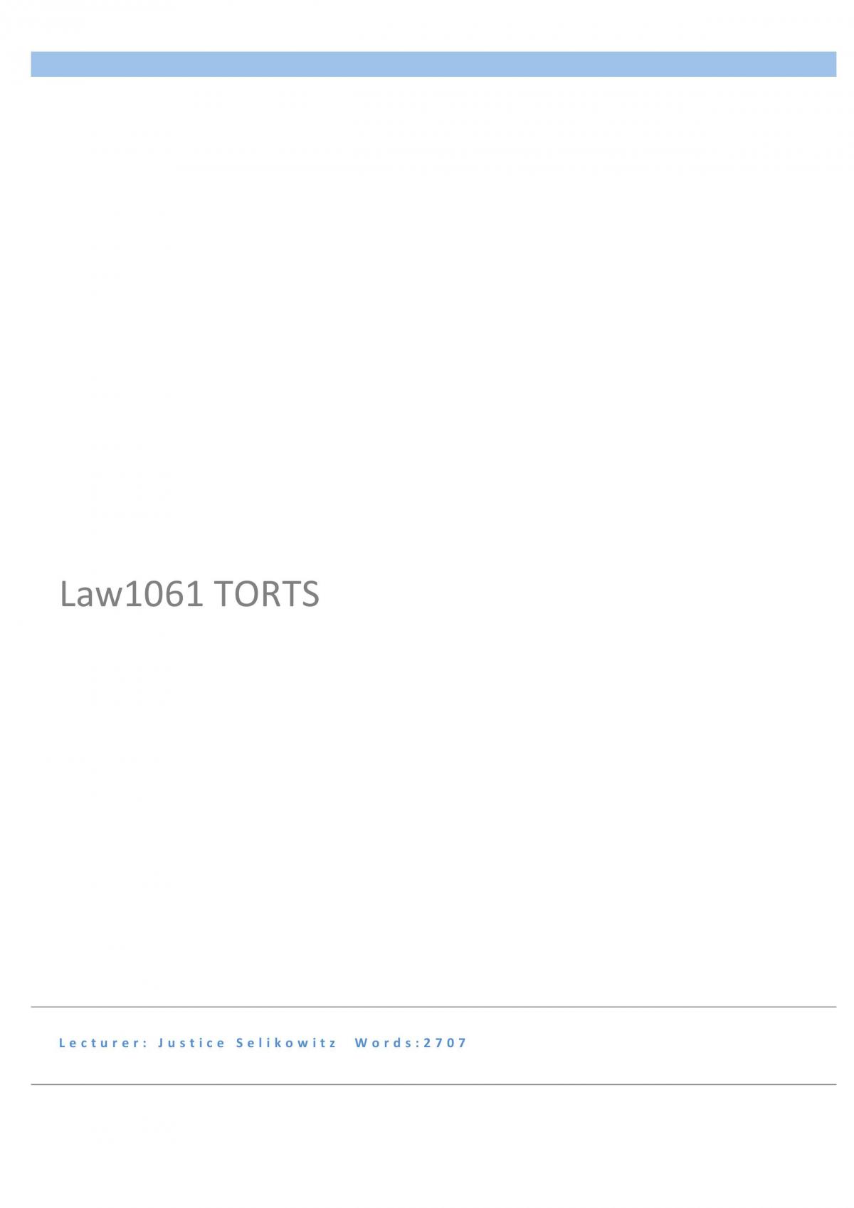 Midsession torts assignment - Page 1