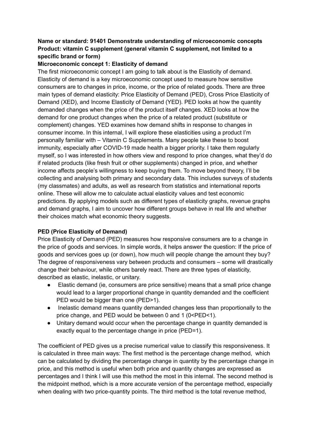 91401 Demonstrate Understnading of Microeconomic Concepts - Page 1
