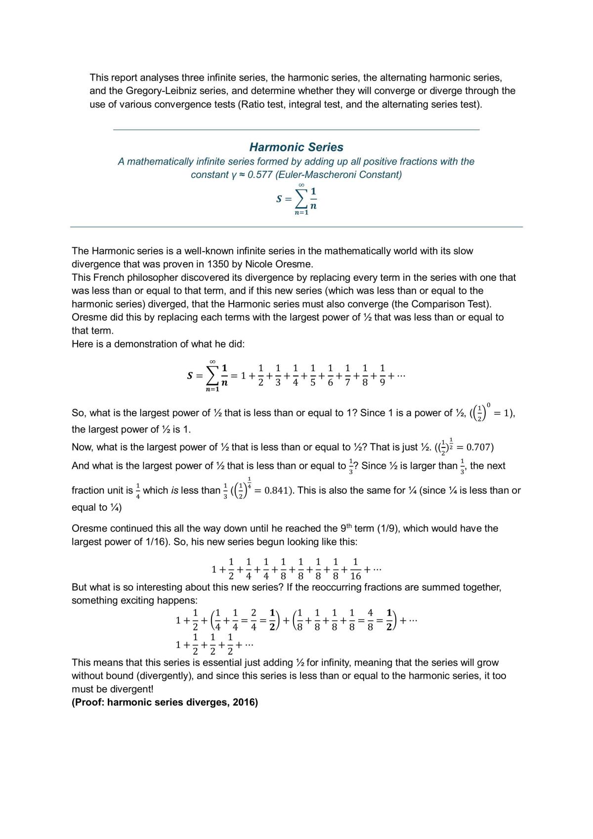 Infinite Series Investigation - Page 2