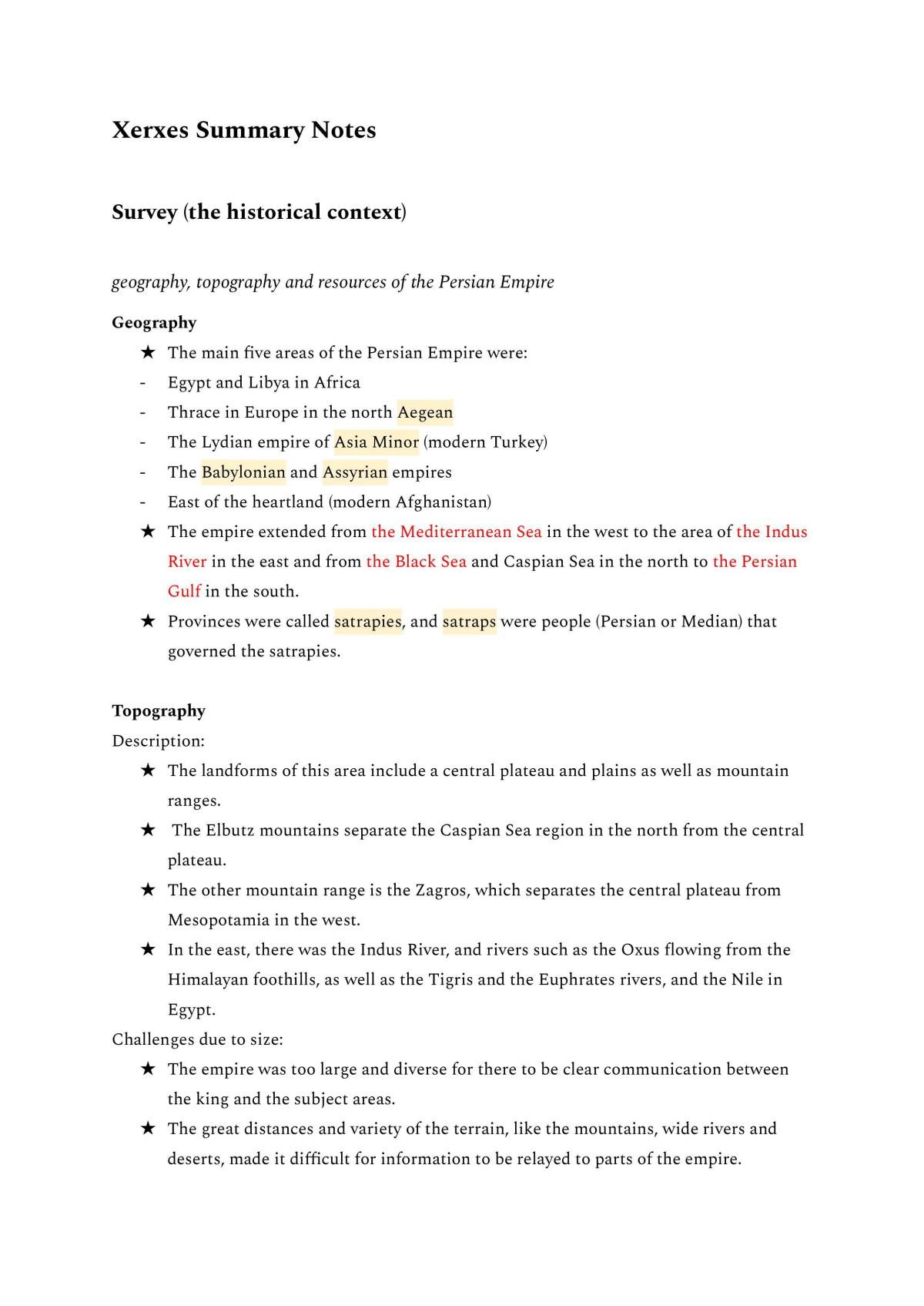 Xerxes Syllabus Notes - Page 1