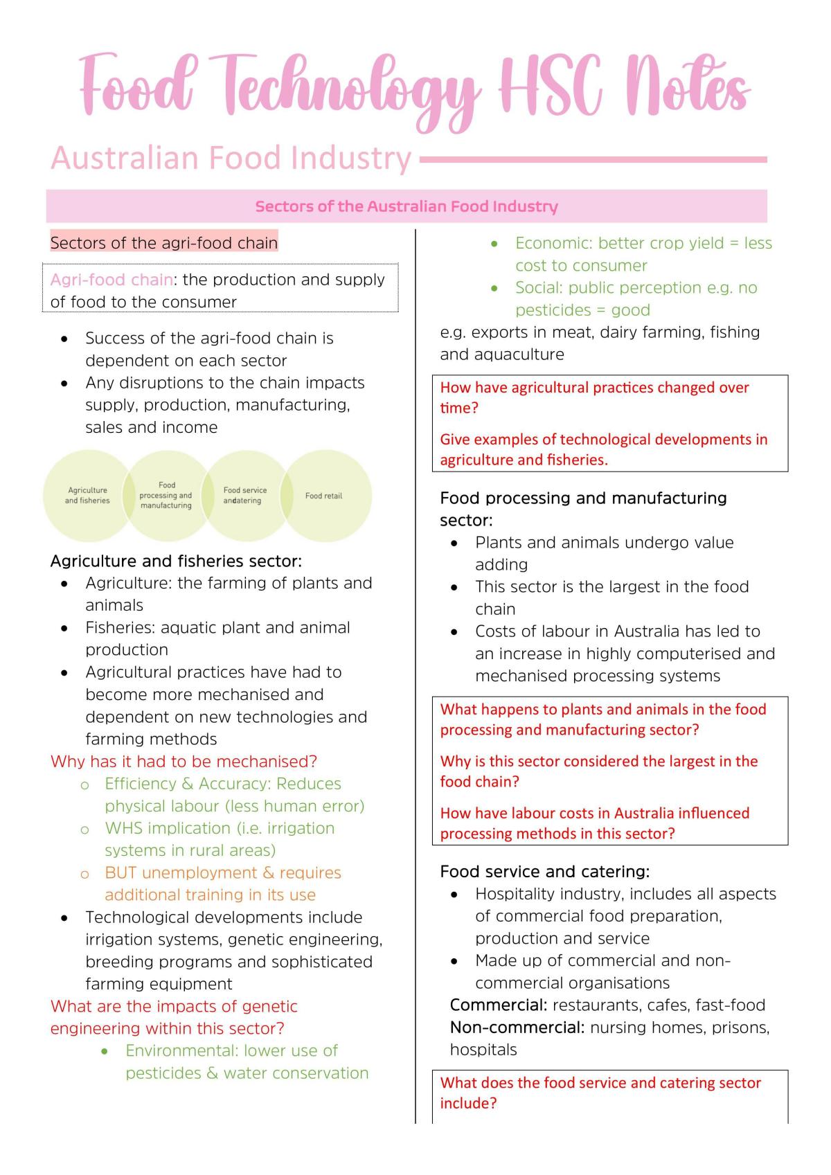 Biology HSC Study Notes - Page 1