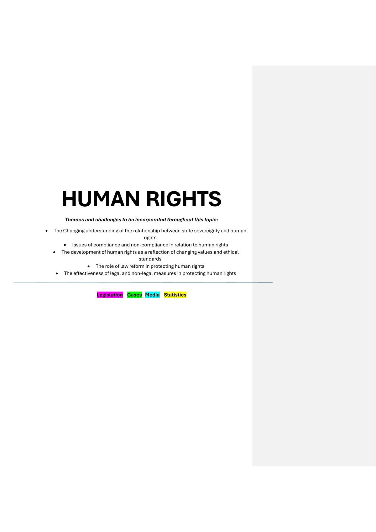 HSC Human Rights Notes - Page 1