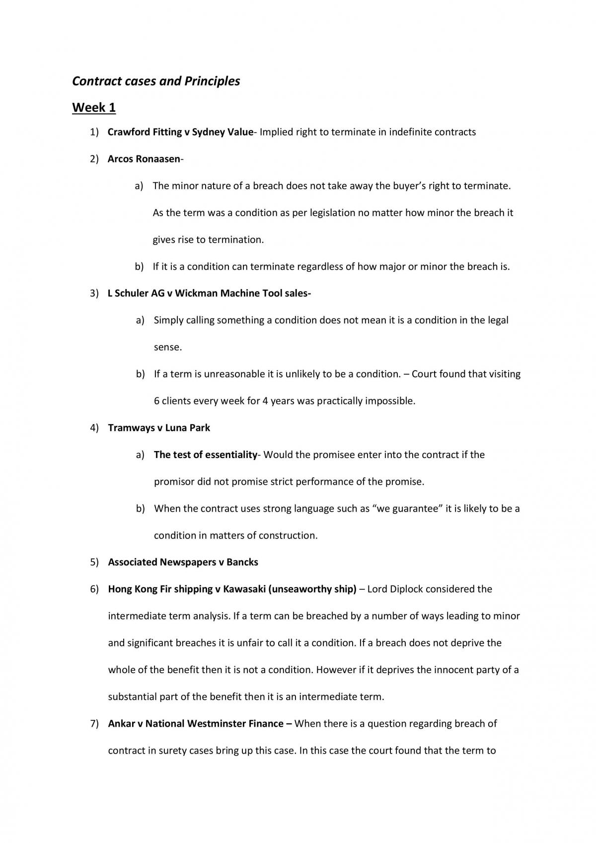Contract B Case Summaries  - Page 1