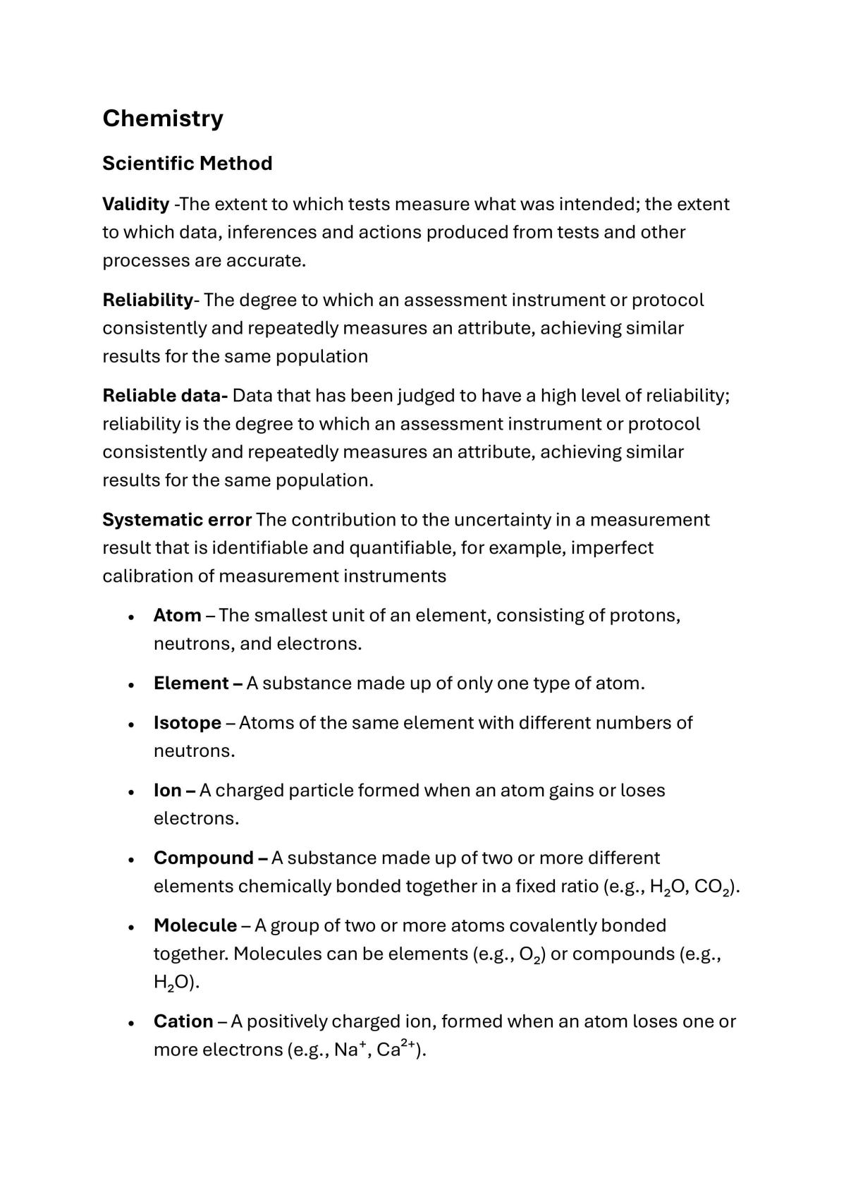 Chemistry syllabus - Page 1