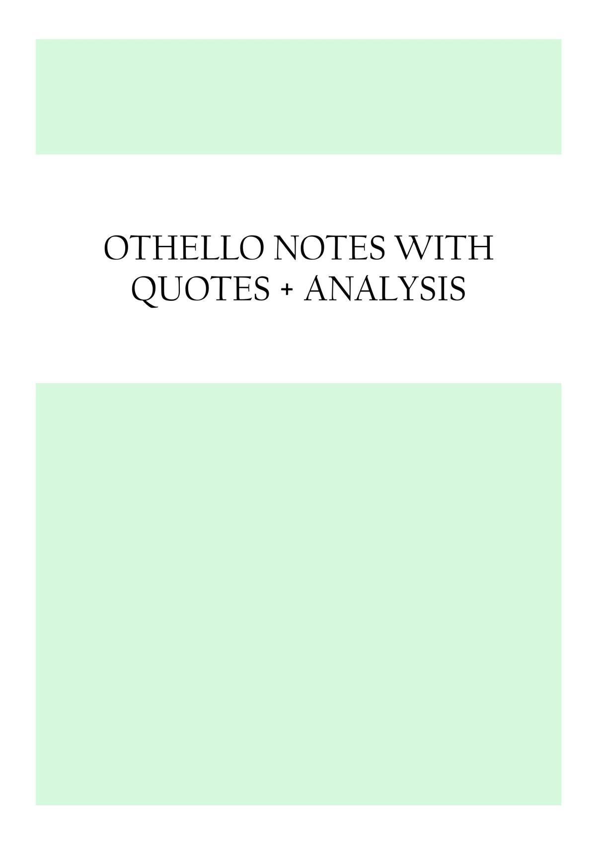 Othello - 90+ Notes - Page 1