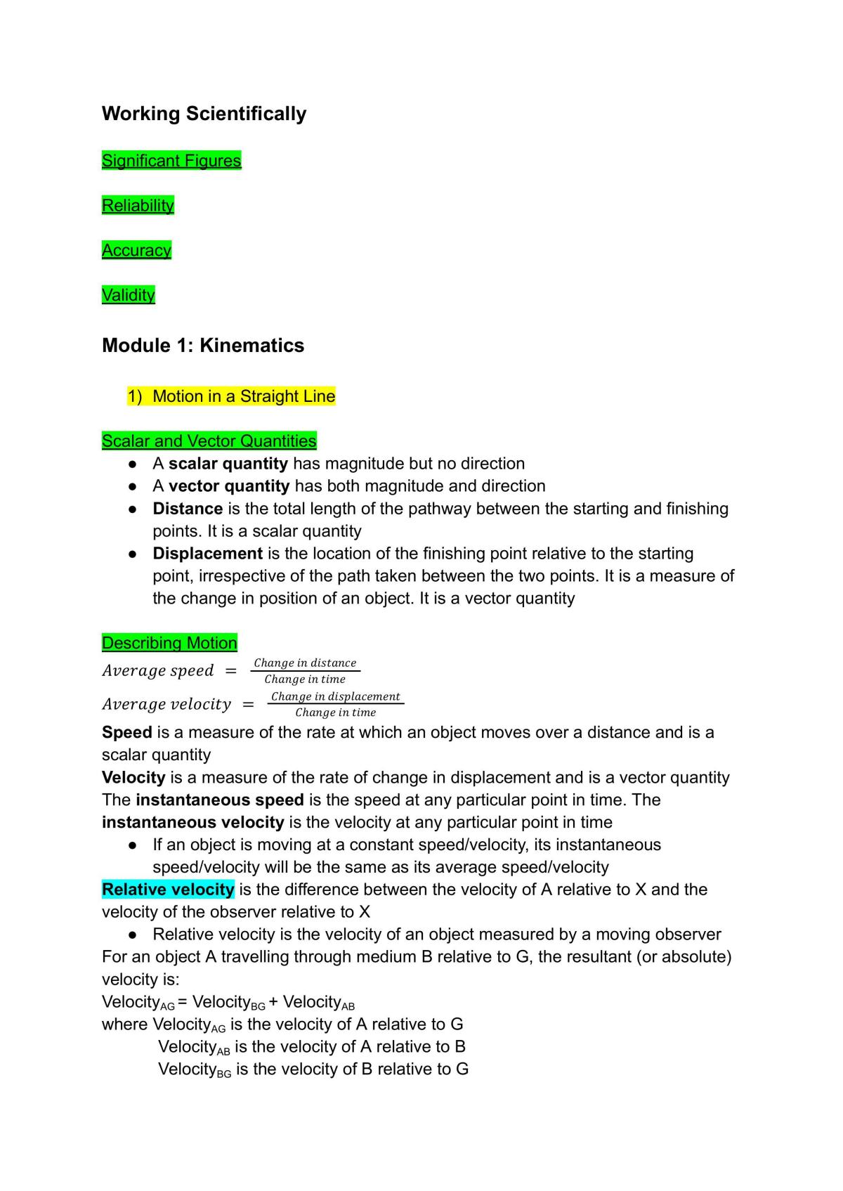 Physics Prelim. Notes - Page 1