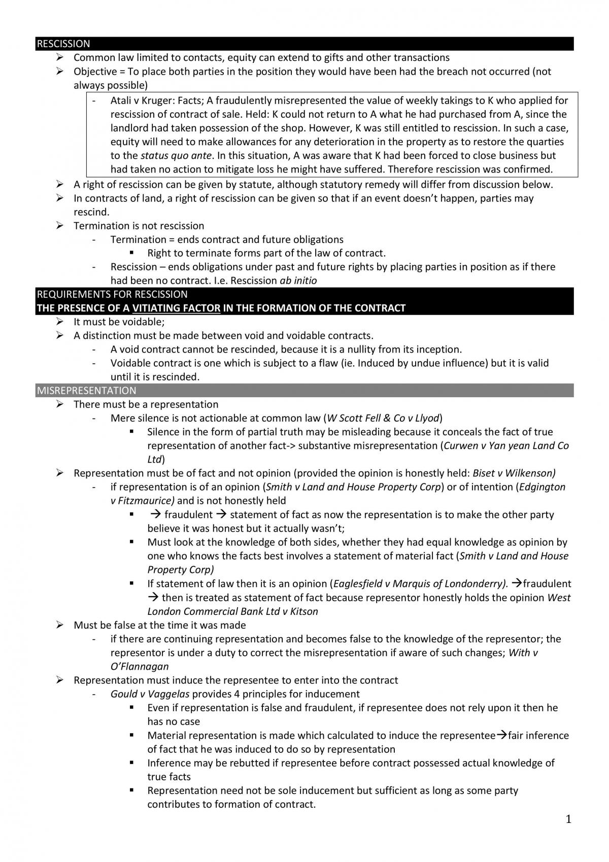 Remedies-Full Course Study Notes - Page 1