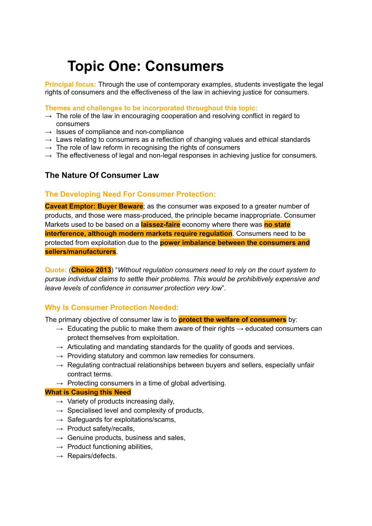 Extensive HSC Legal Studies Notes - Page 1