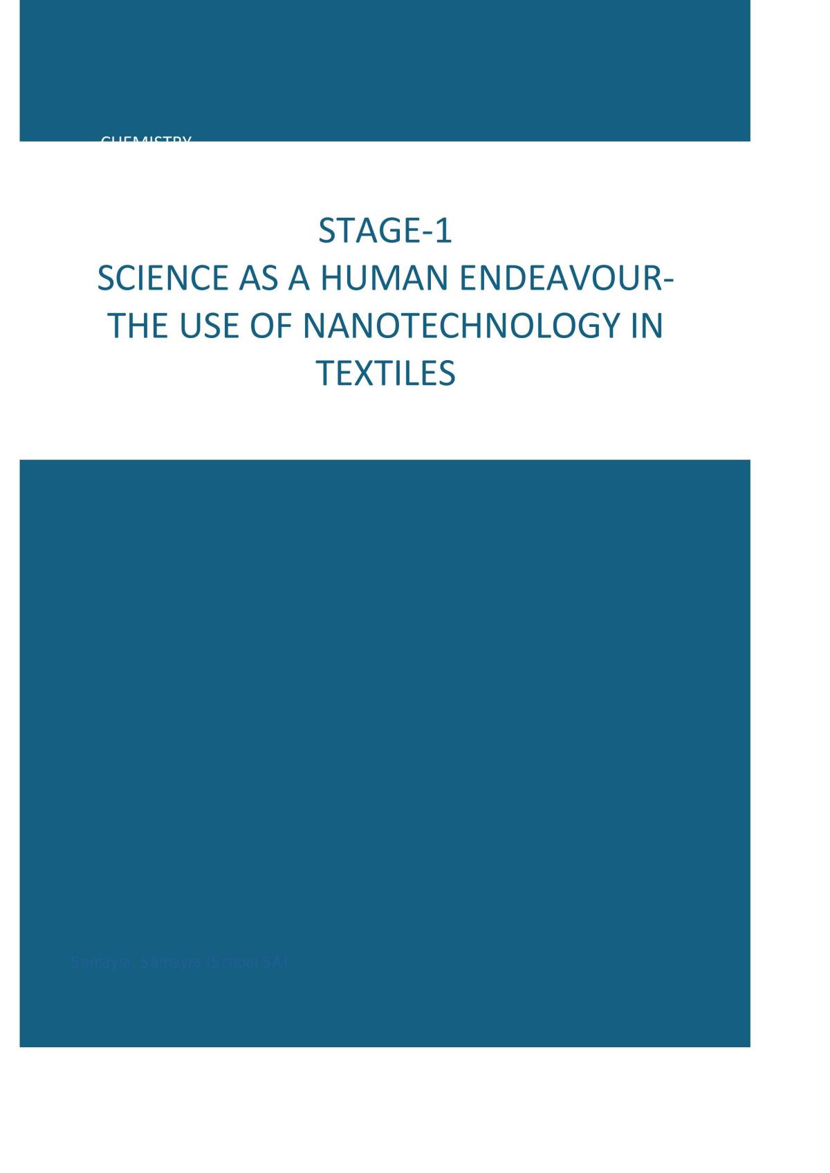 SHE- The use of nanotechnology in textiles - Page 1
