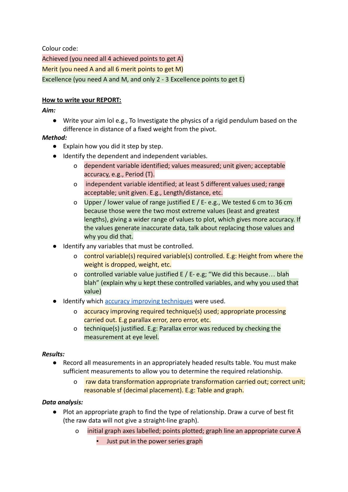 NCEA L2 Physics Complete Practical Study Notes - Page 1