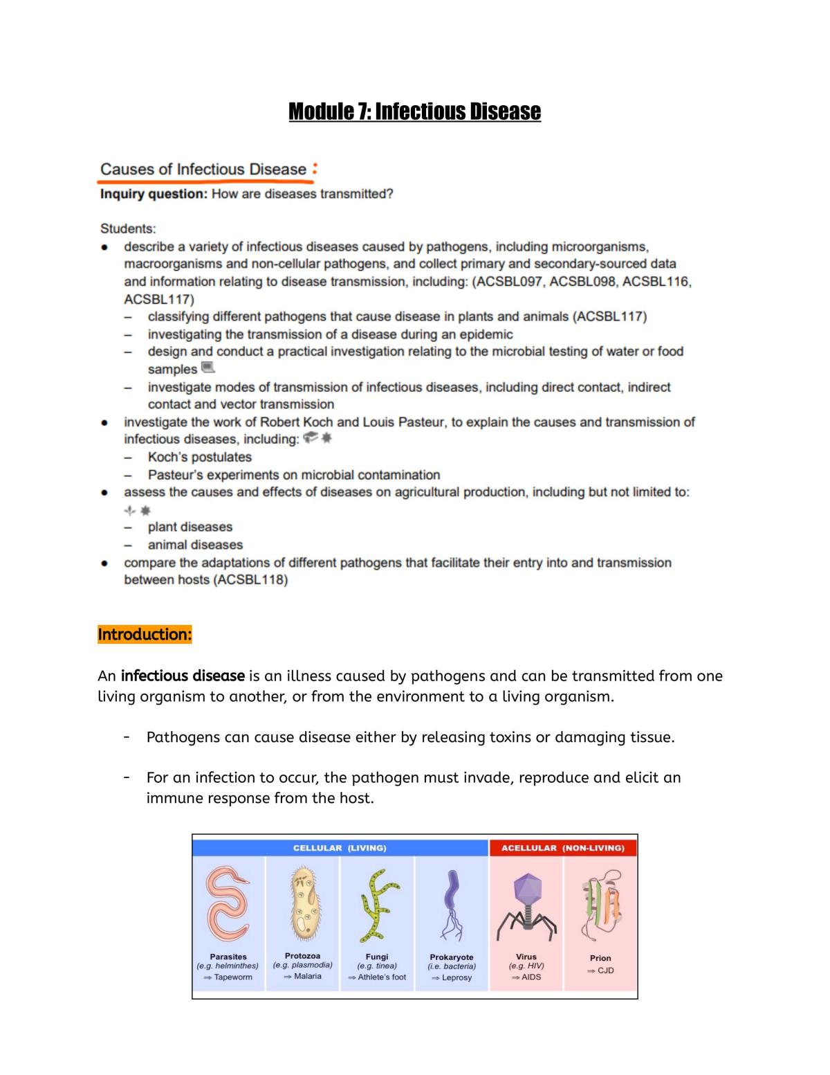 Yr 12 Biology - Module 7 Notes - Page 1