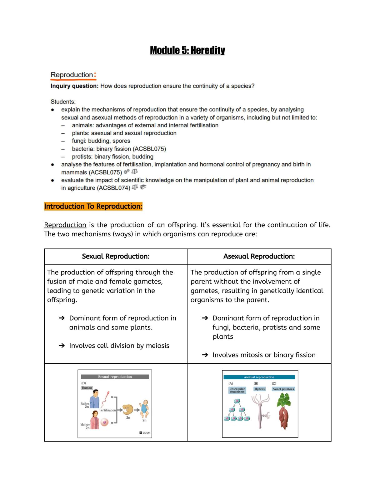Yr 12 Biology - Module 7 Notes - Page 1