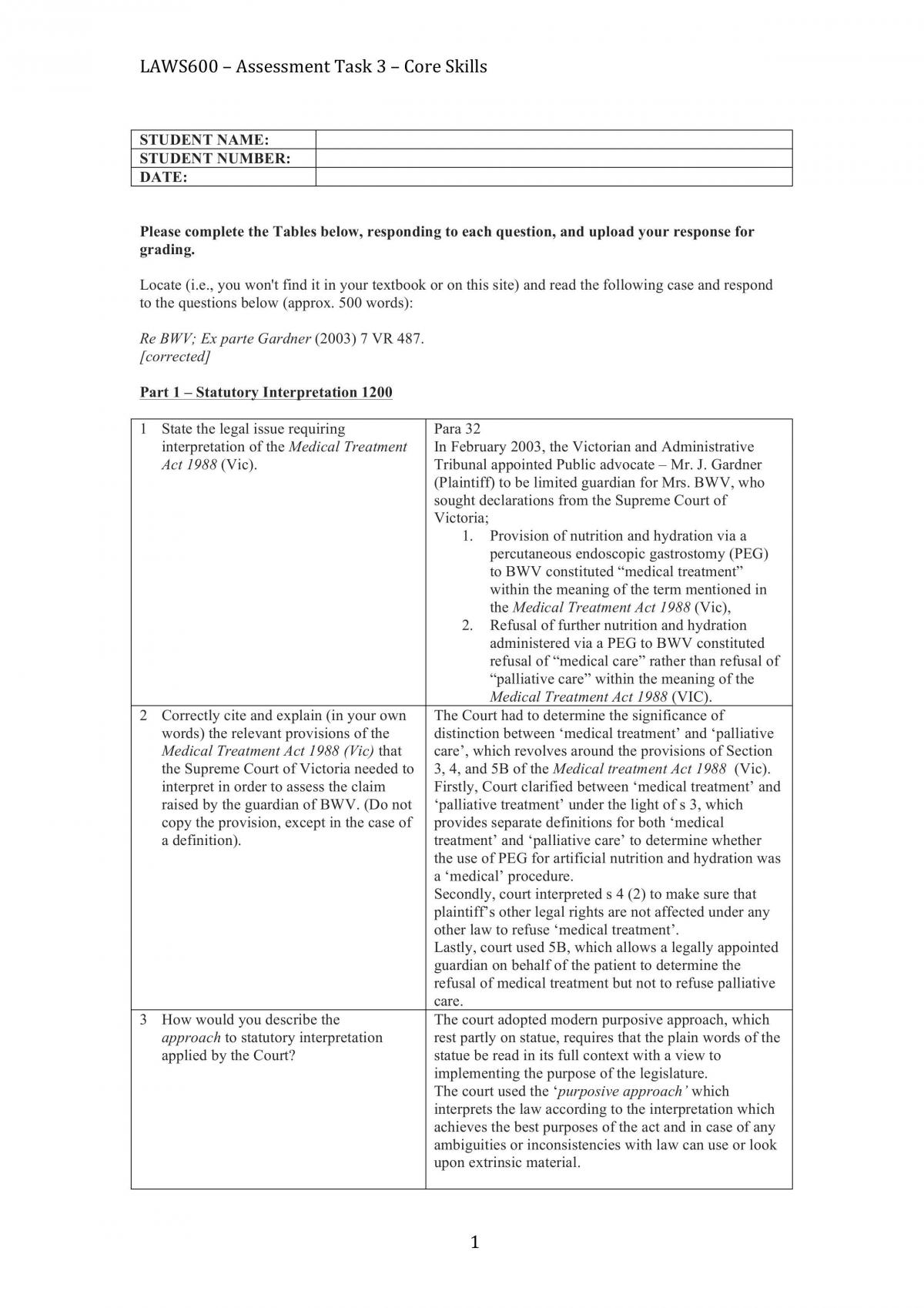 Core Skills Assessment Task 3 - Page 1