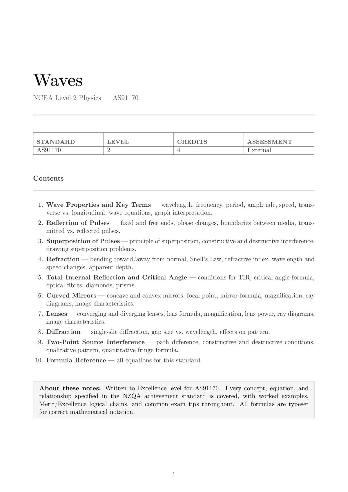 Waves Level 2 physics all notes - Page 1