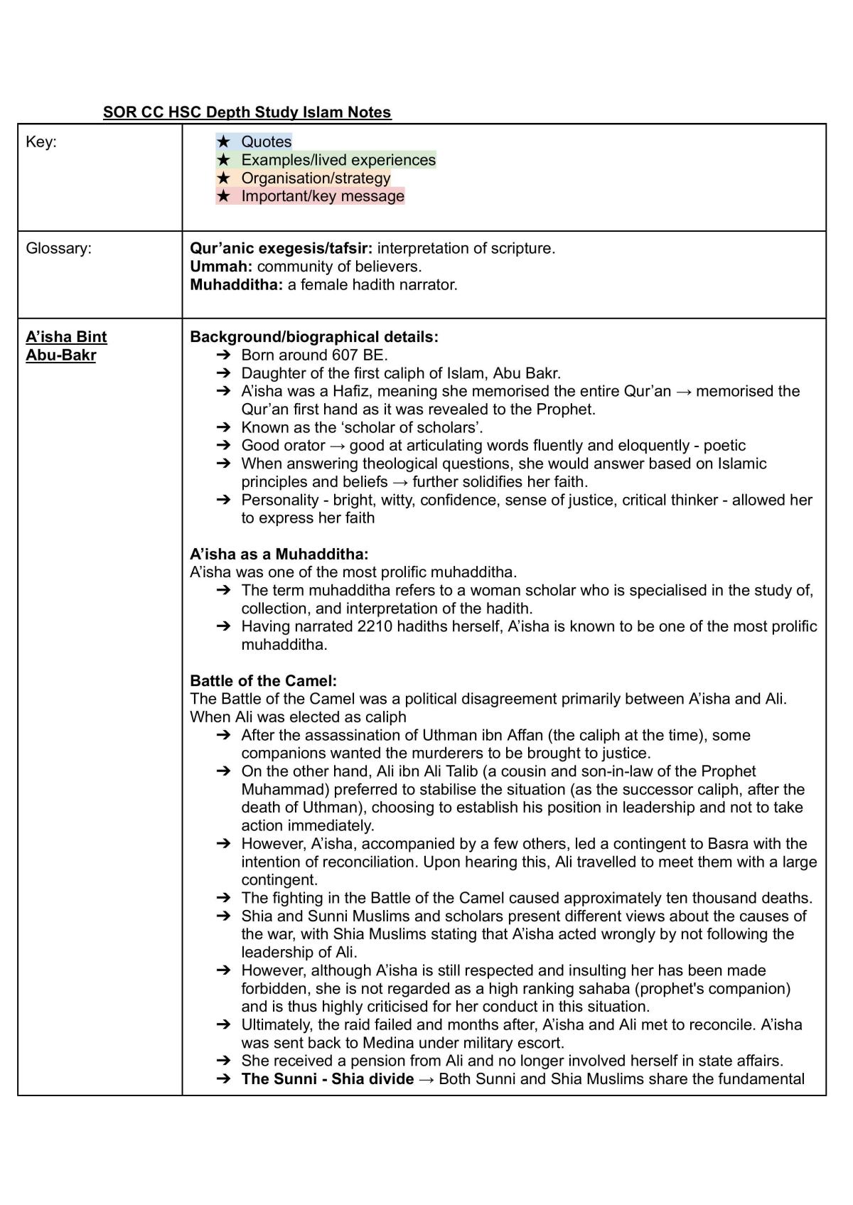 HSC Depth Study Islam - Page 1