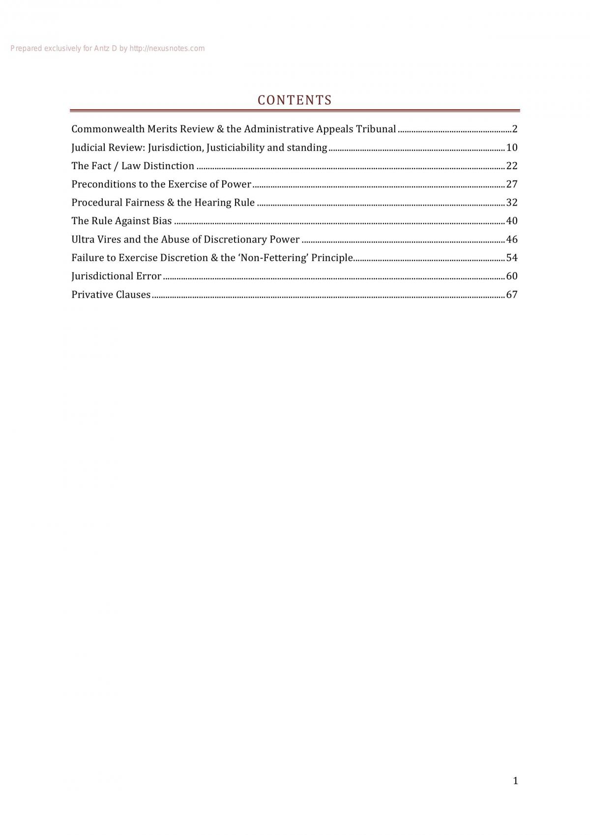 Administrative Law Notes from 2012 - Page 1