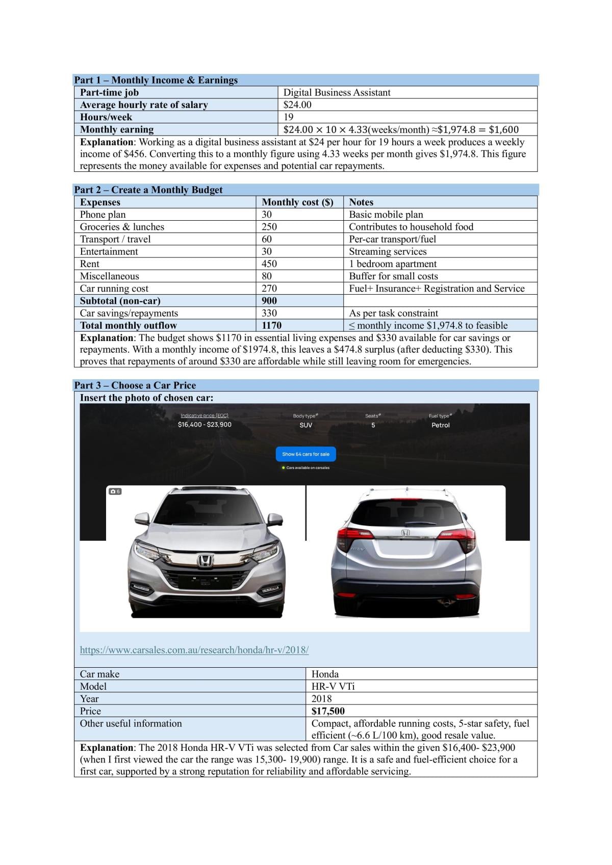 Car Report - Page 1