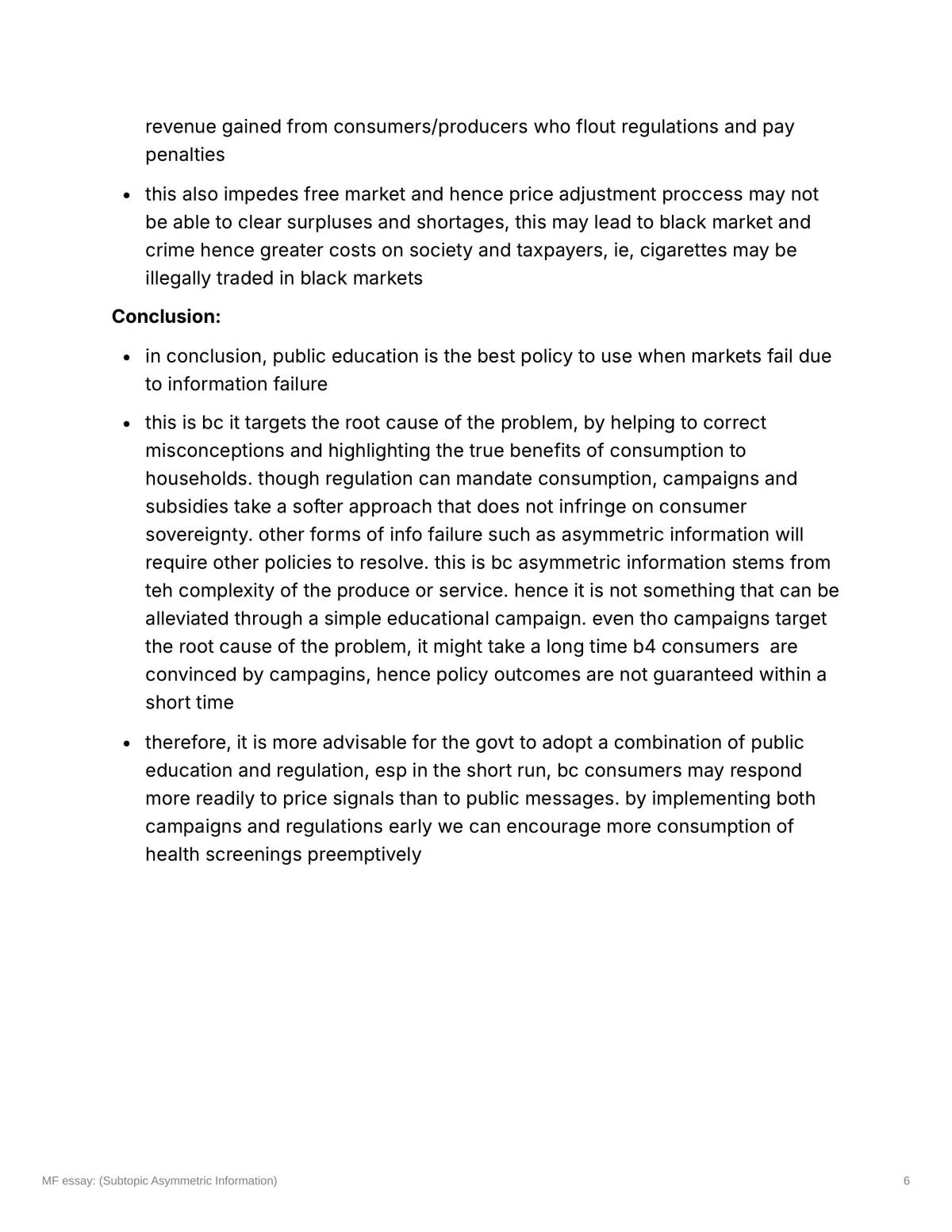 MF essay: (Subtopic Asymmetric Information) - Page 6