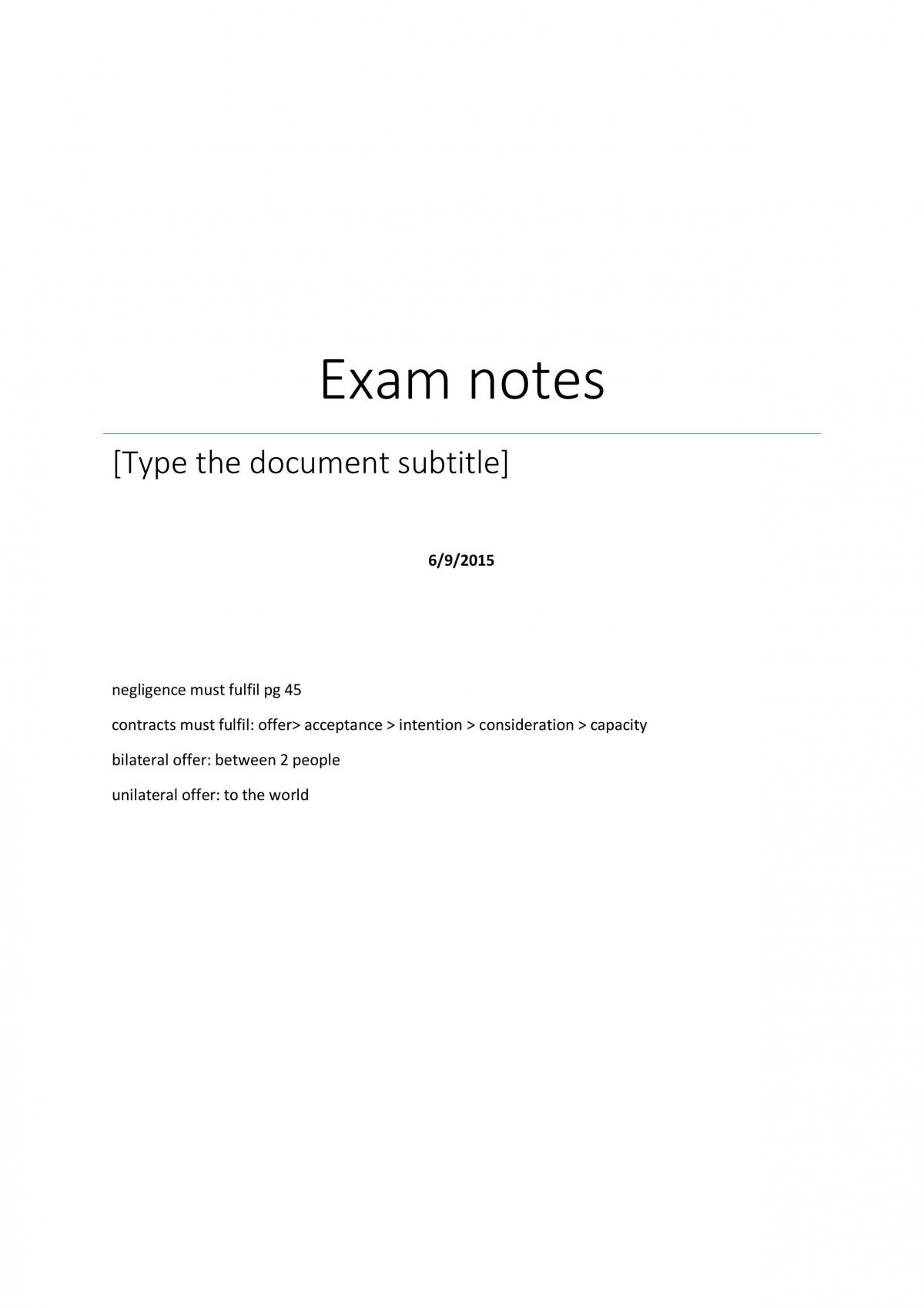 Exam notes - Page 1