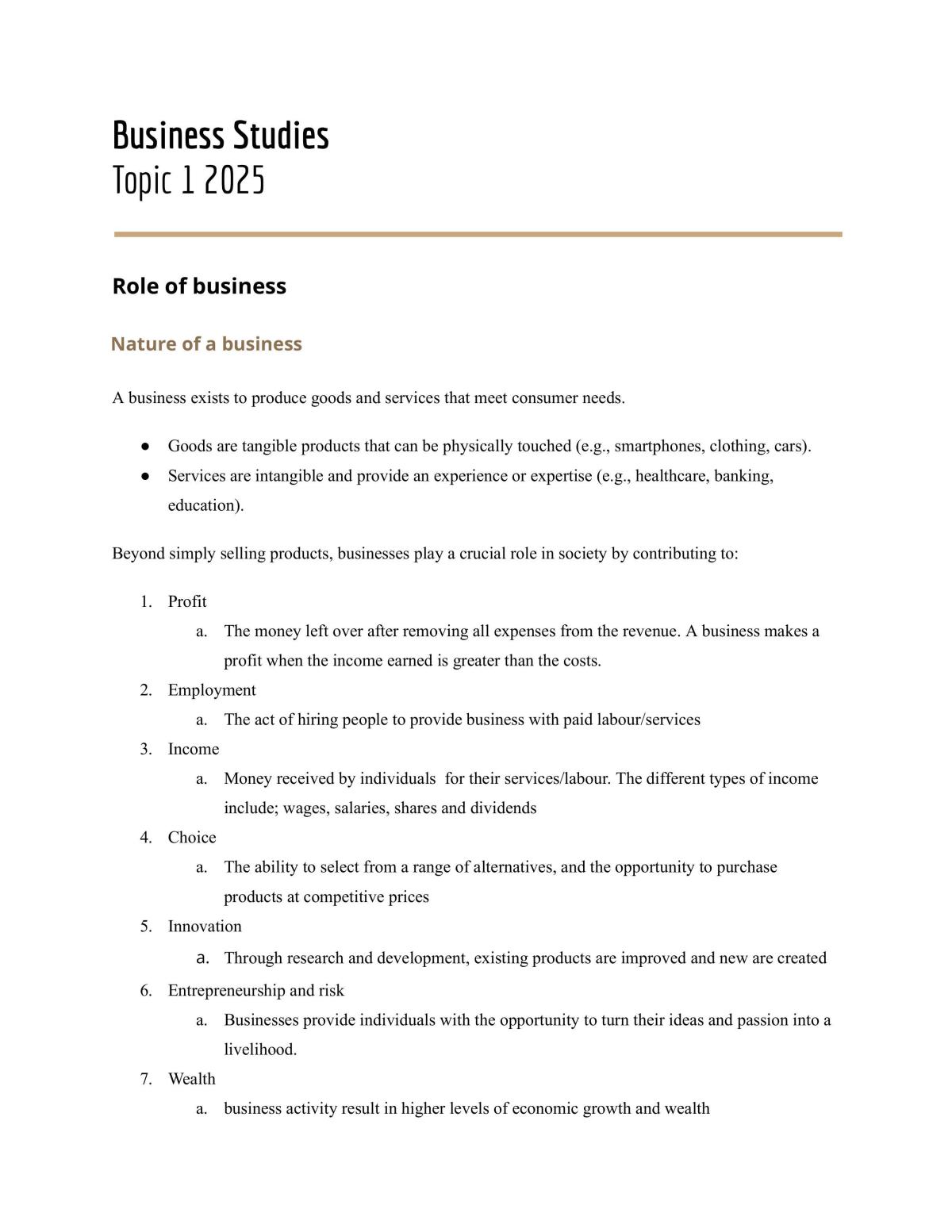 Prelim complete study notes busienss studies  - Page 1