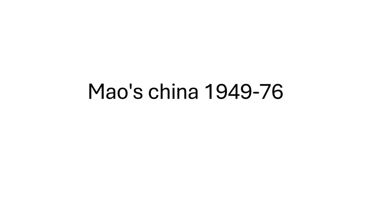 Mao's China - Page 1