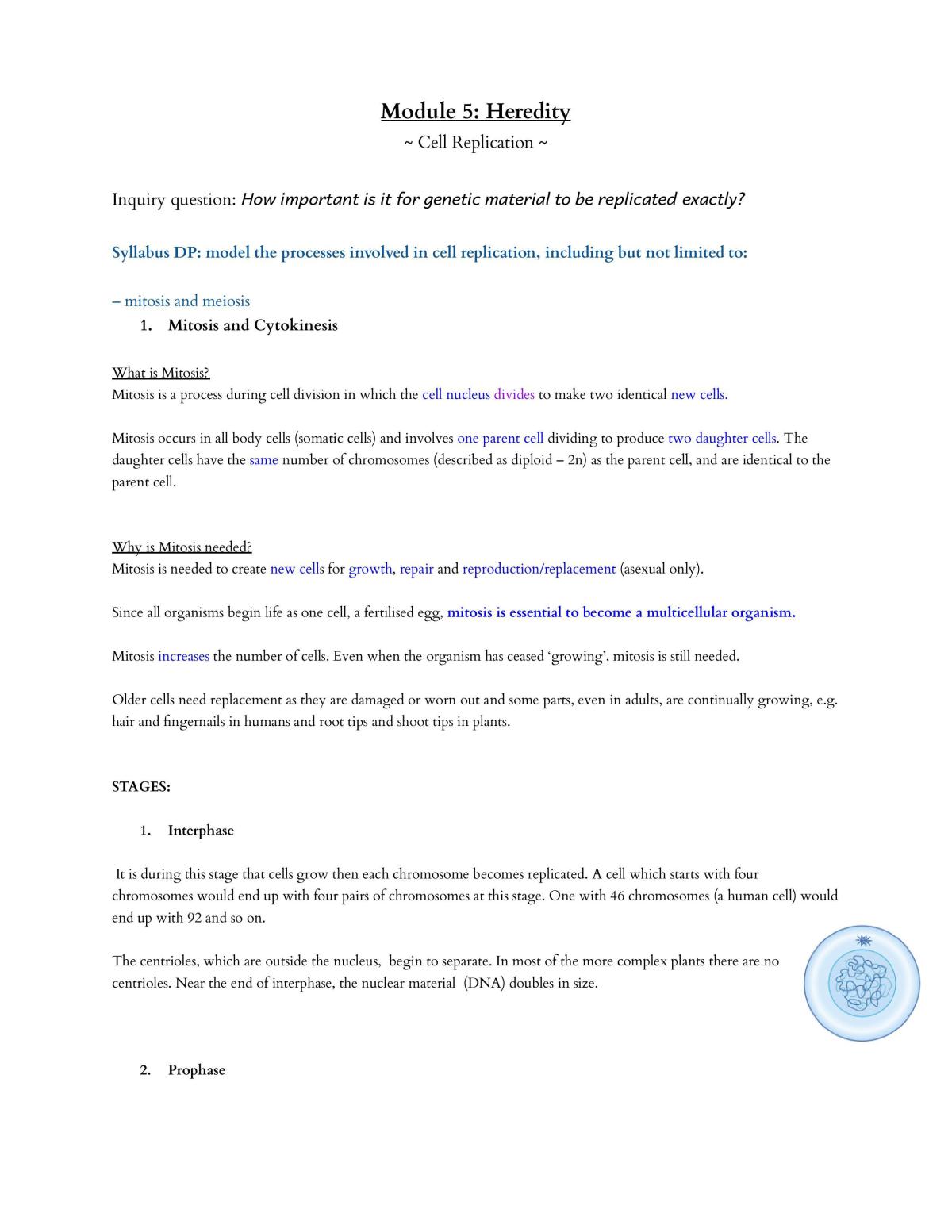 Biology Module 5 Notes - Page 1