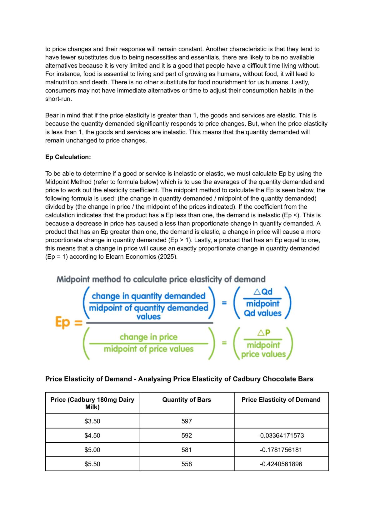 Internal 3.3: Report 1 - Elasticity of Demand - Page 2