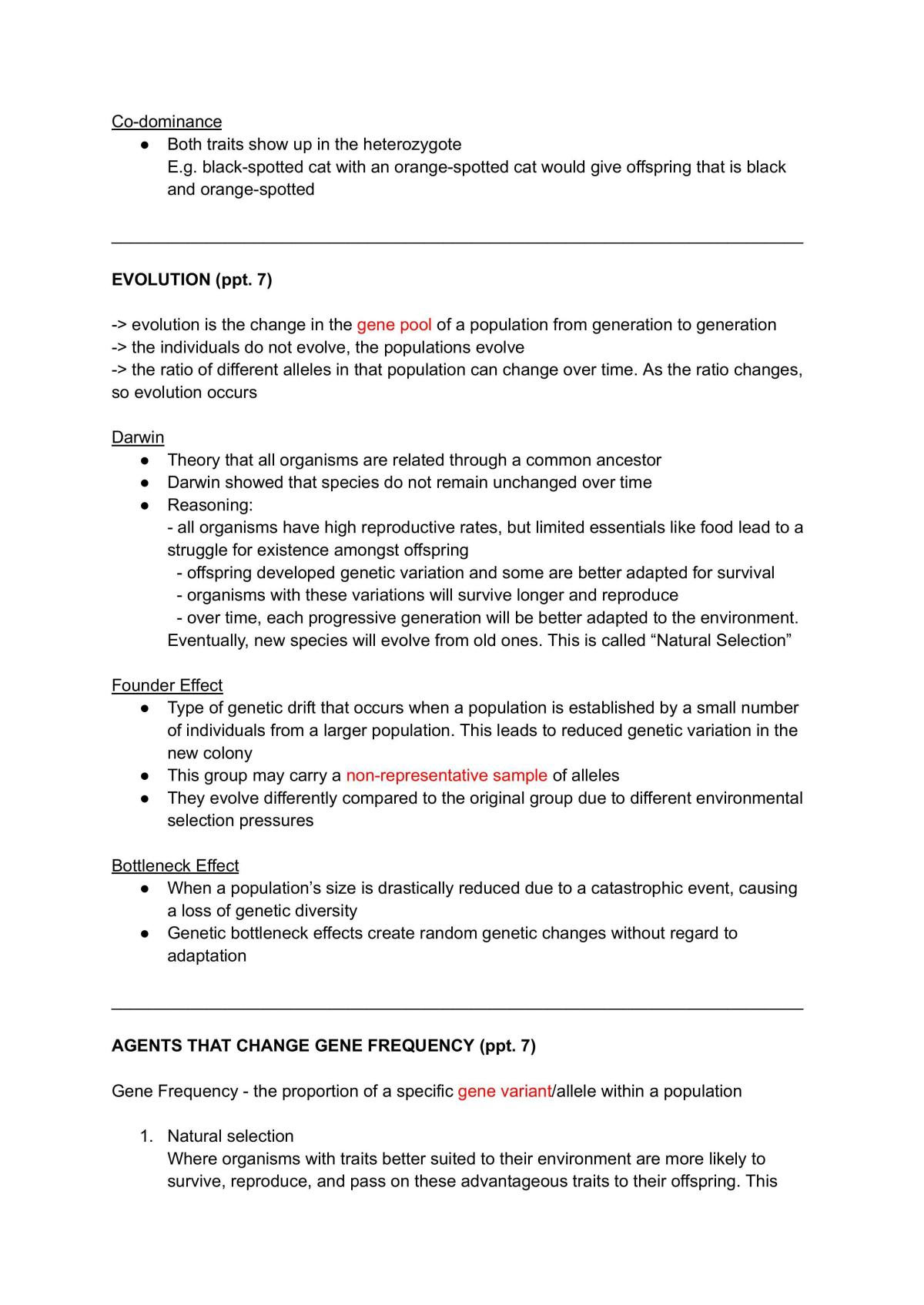Biology External - Genetics Notes - Page 2