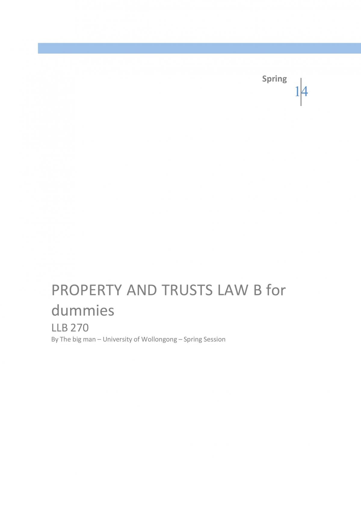 Property Law B - Page 1