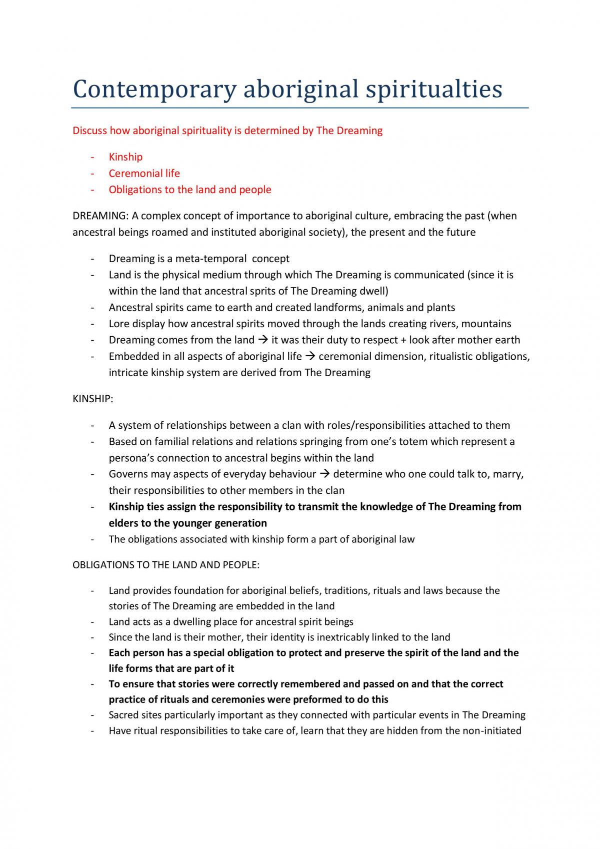 Studies of Religion I Notes - Page 1