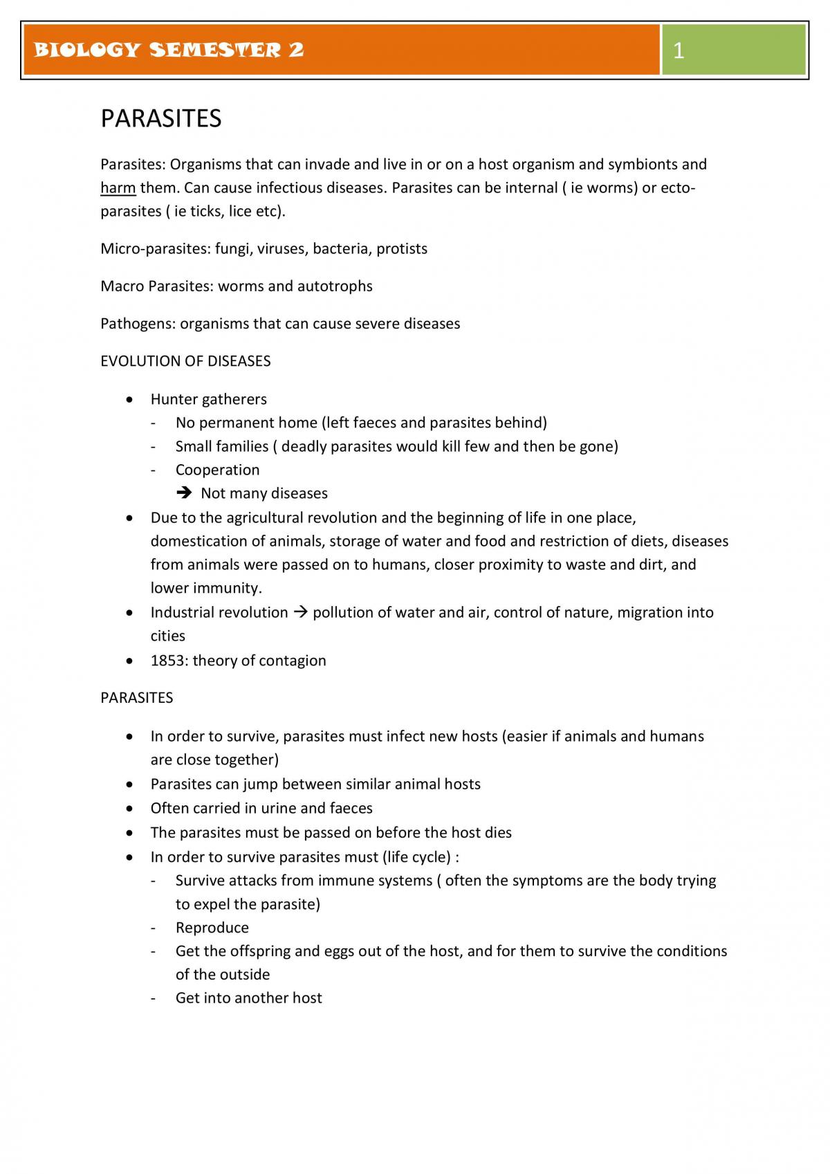 Genes and Environment Study Notes  - Page 1