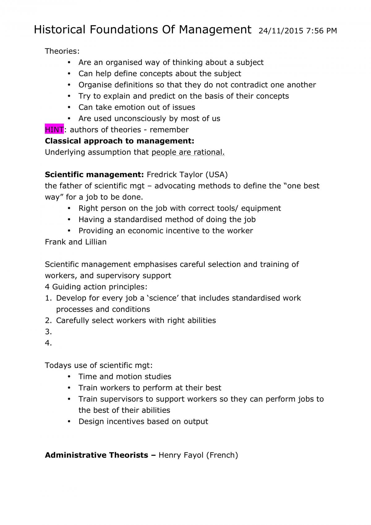 Management Concepts - Complete Course Notes - Page 1