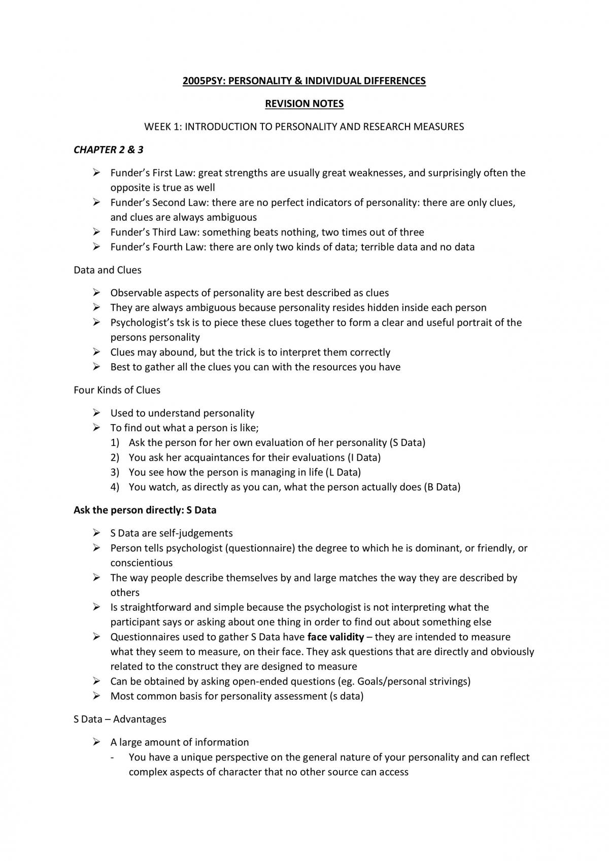 2005PSY Exam Notes - Page 1