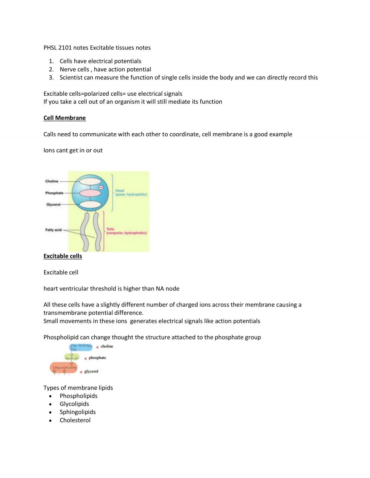 Notes on Excitable Tissue Lecture Series - Page 1