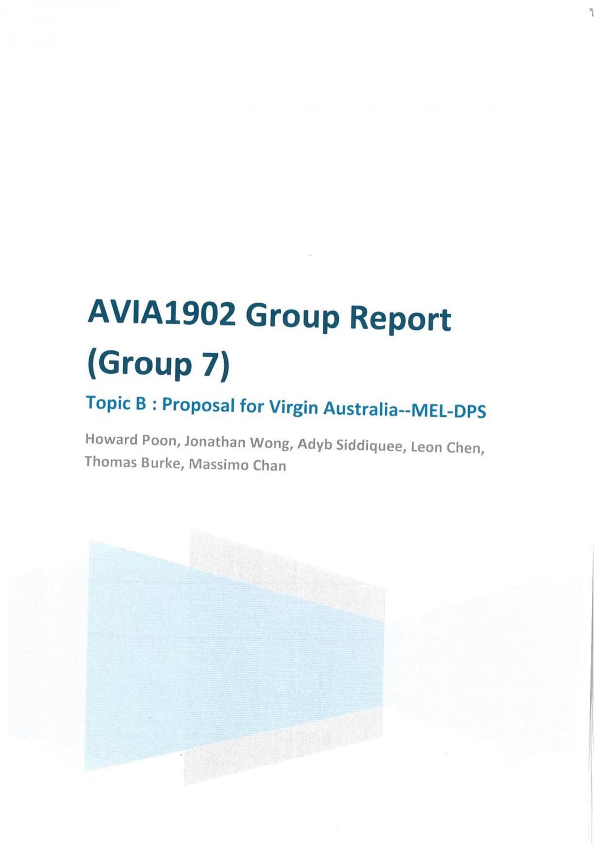 Assignment Sample 2 of AVIA 1902 - Page 1