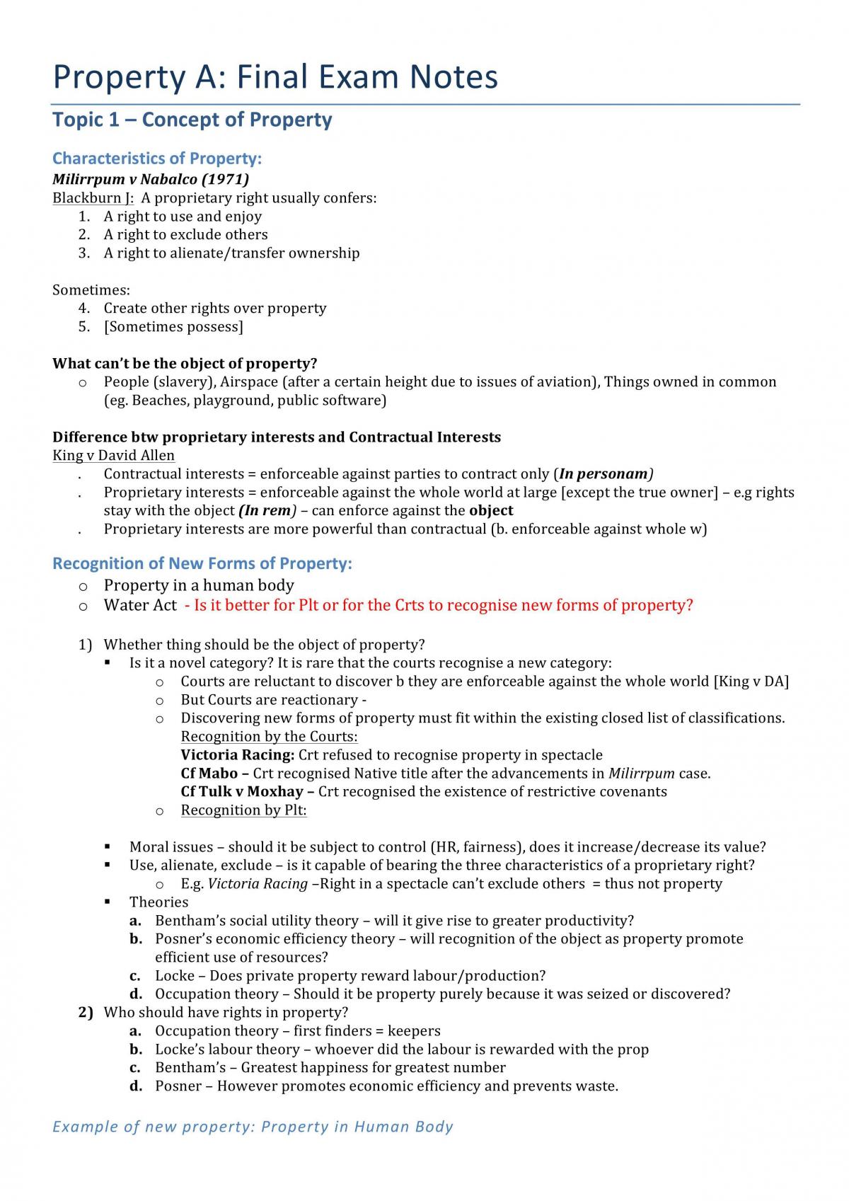 Property A Final Exam Notes - Page 1