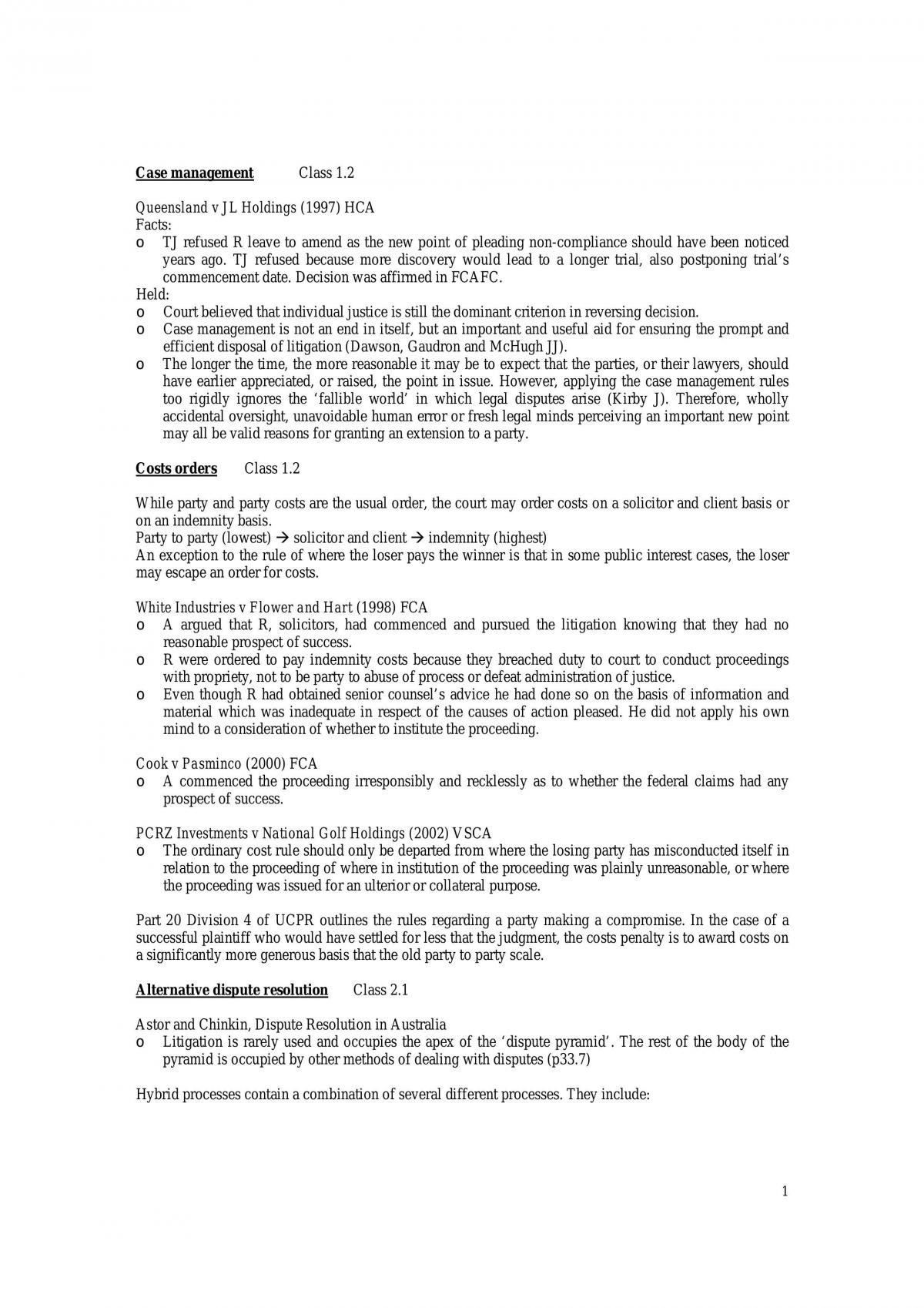 Notes For Civil Procedure - Page 1
