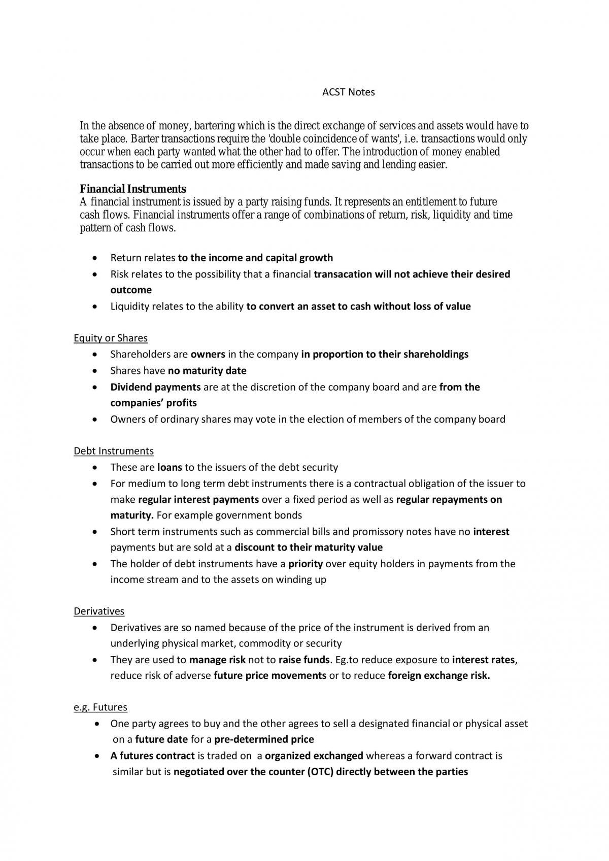 ACST Elements Notes - Page 1