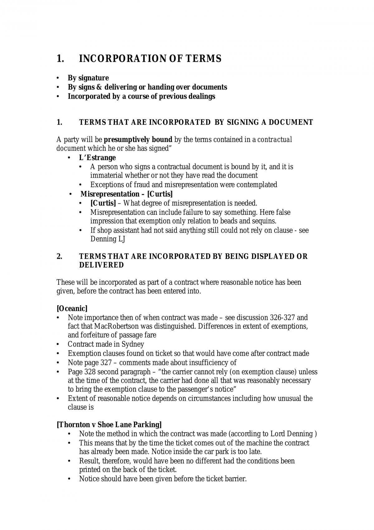 Contracts Brief Notes (Exam Take In) - Page 1