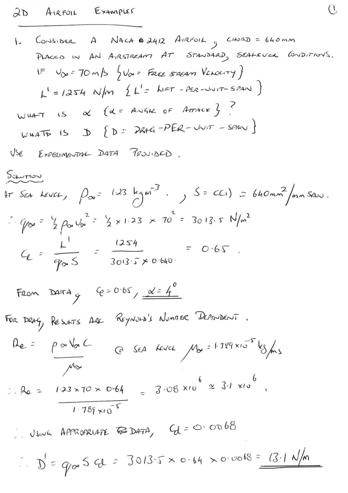 2d Infinte Airfoil Notes - Page 1