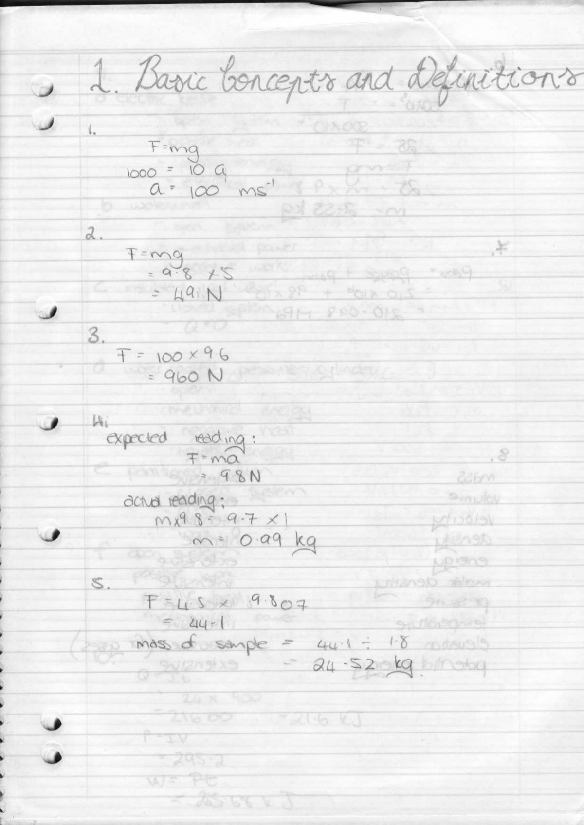 Thermodynamics Notes - Page 1