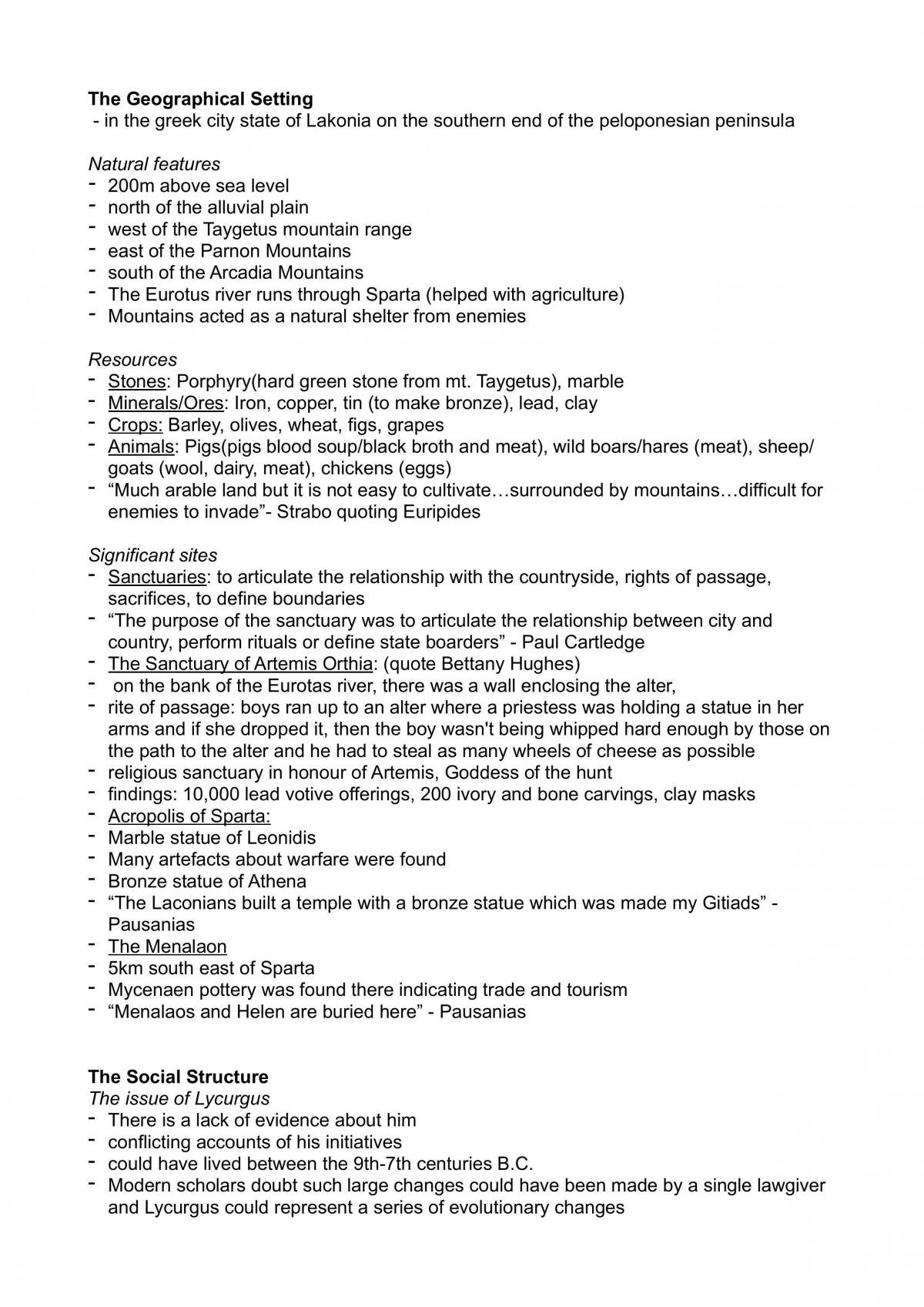 Sparta Topic Study Notes - Page 1