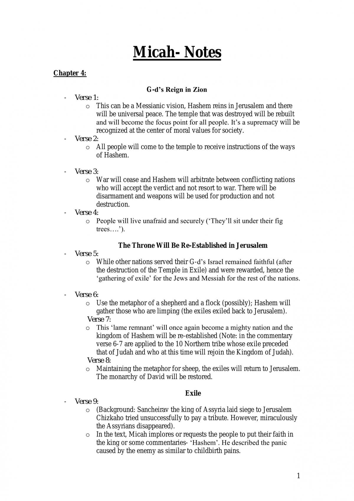 Classical Hebrew Study Notes  - Page 1