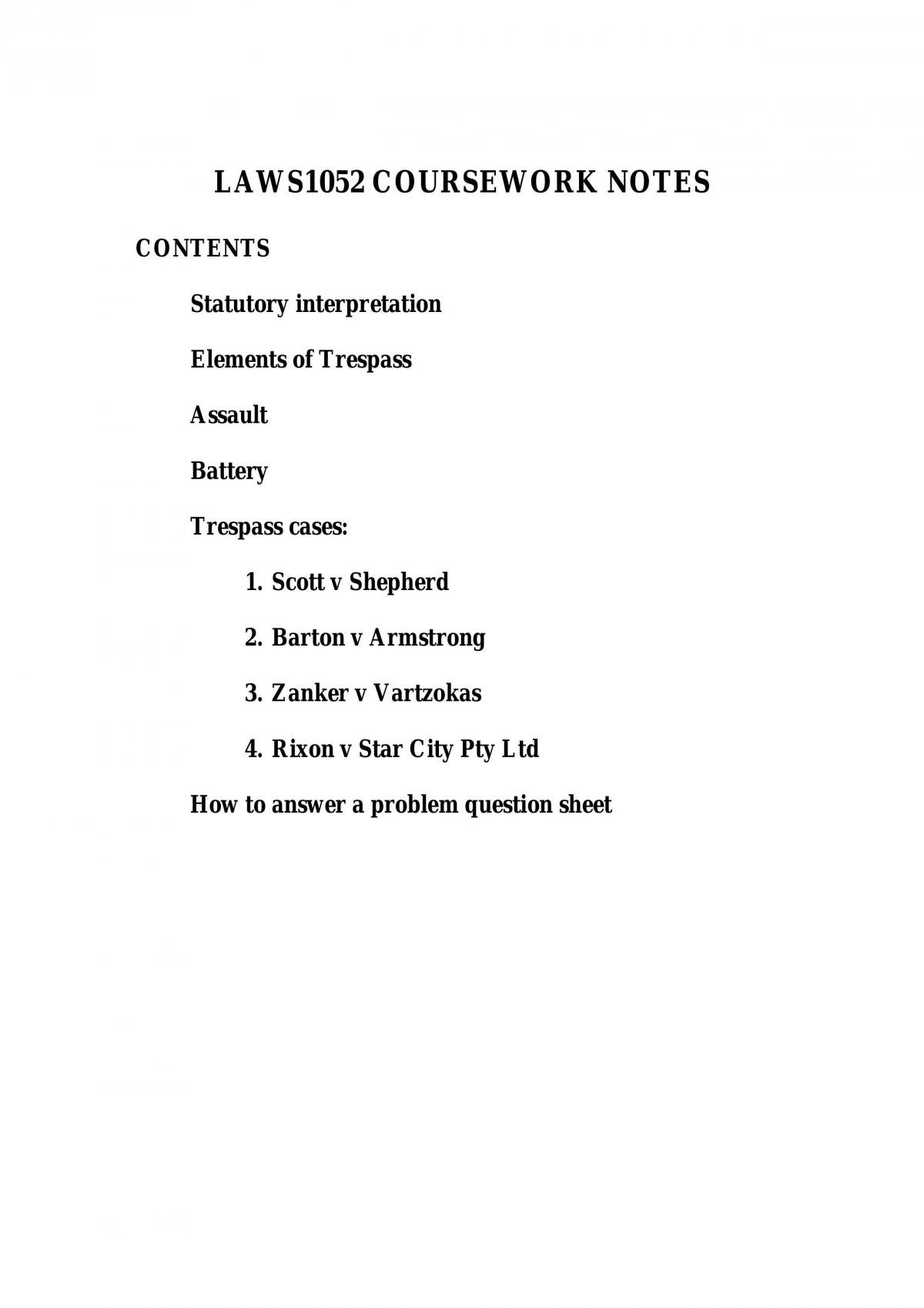 Foundations Of Law Coursework Notes - Page 1