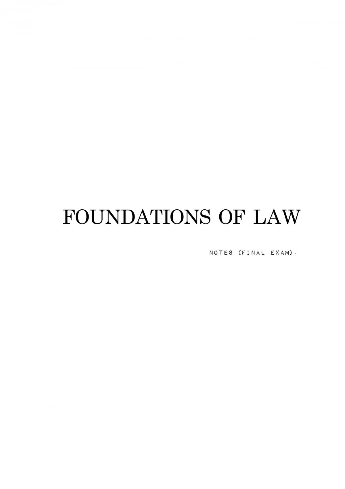 Foundations of Law - Final Exam Notes - Page 1