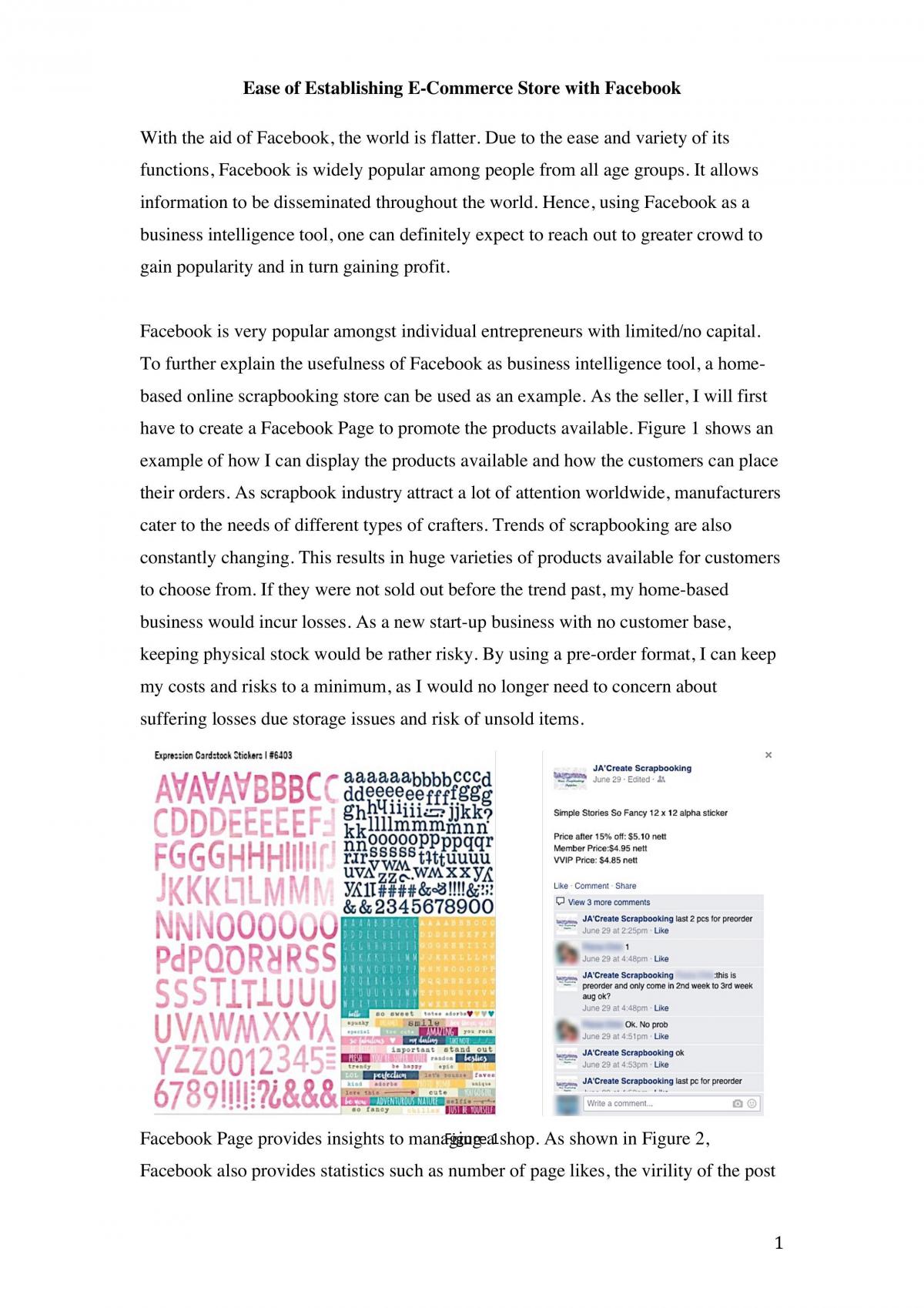 Ease of Establishing E-Commerce Store with Facebook - Page 1