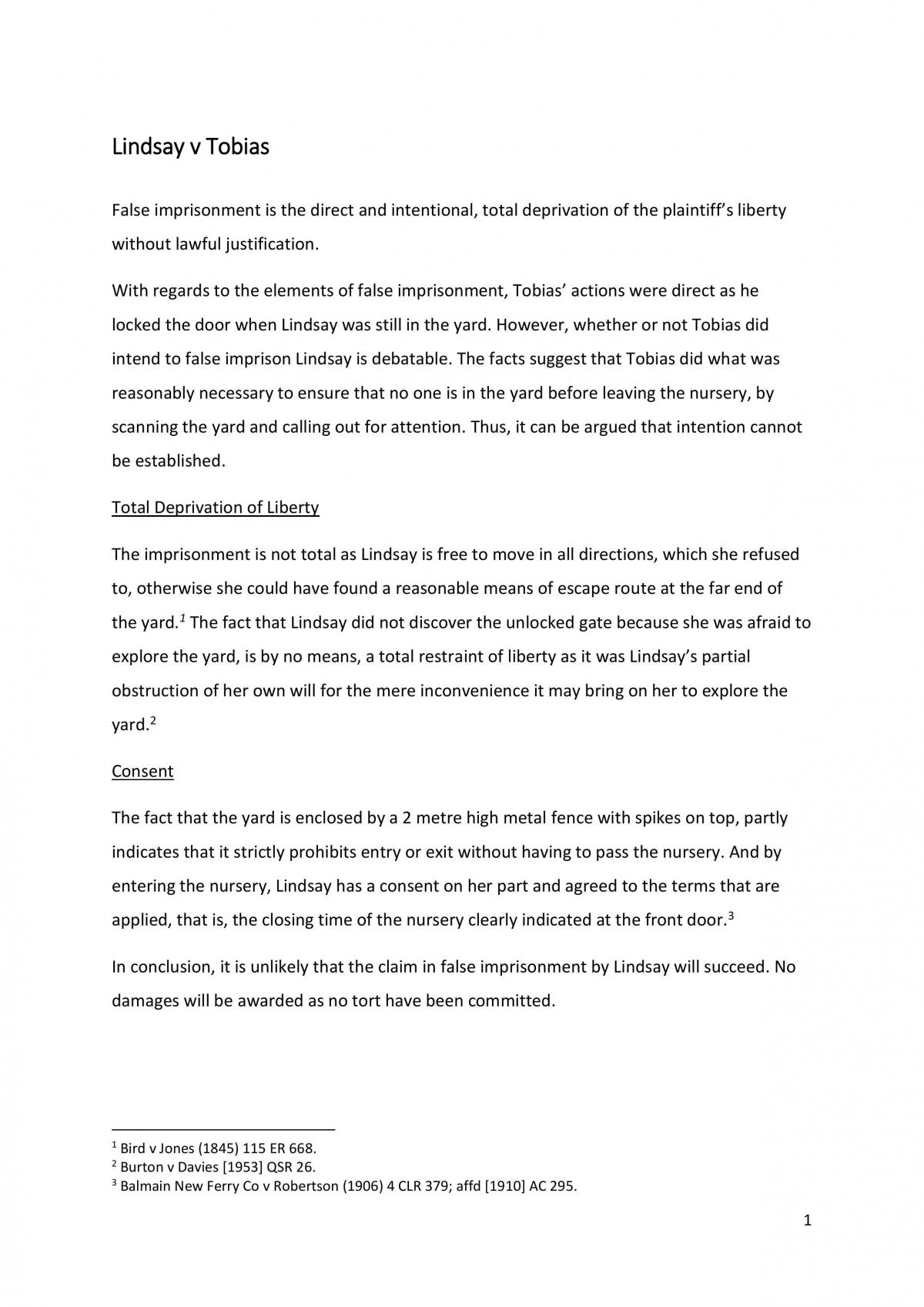 LAWS1012 Assignment - Page 1